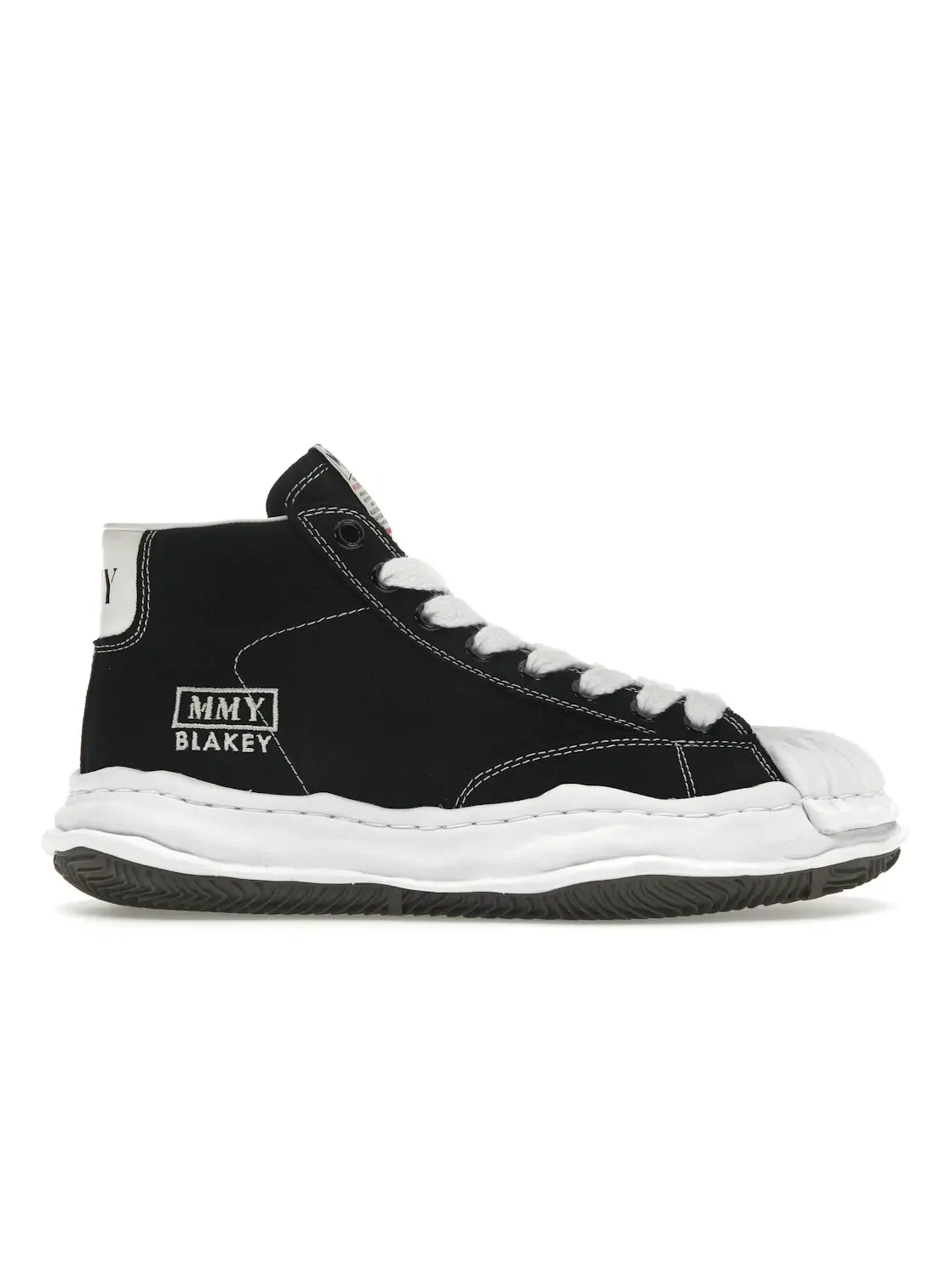 Мужские кроссовки на толстой подошве Maison Mihara Yasuhiro Blakey OG Sole Canvas High — изображение 1 из 4, черный/белый