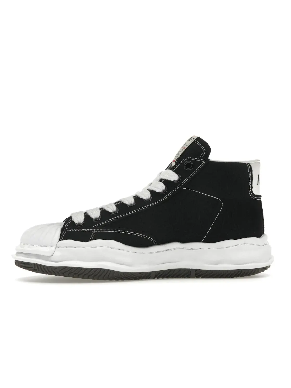 Мужские кроссовки на толстой подошве Maison Mihara Yasuhiro Blakey OG Sole Canvas High — изображение 3 из 4, черный/белый