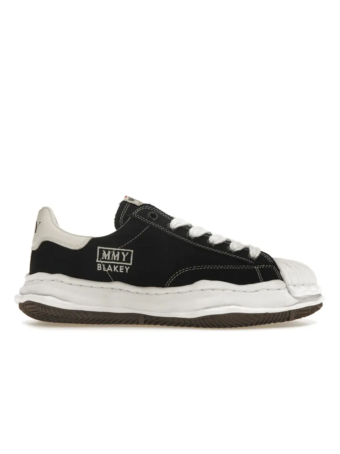 Мужские кроссовки с белым мыском Maison Mihara Yasuhiro Blakey OG Sole Canvas Low — изображение 1 из 4, черный/белый