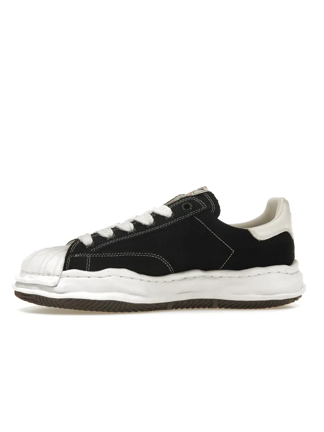 Мужские кроссовки с белым мыском Maison Mihara Yasuhiro Blakey OG Sole Canvas Low — изображение 3 из 4, черный/белый