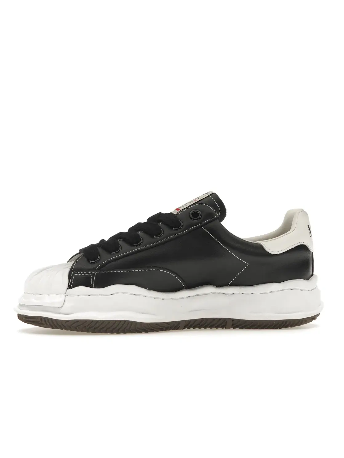 Мужские кроссовки на толстой подошве Maison Mihara Yasuhiro Blakey OG Sole Leather Low — изображение 3 из 4, черный/белый