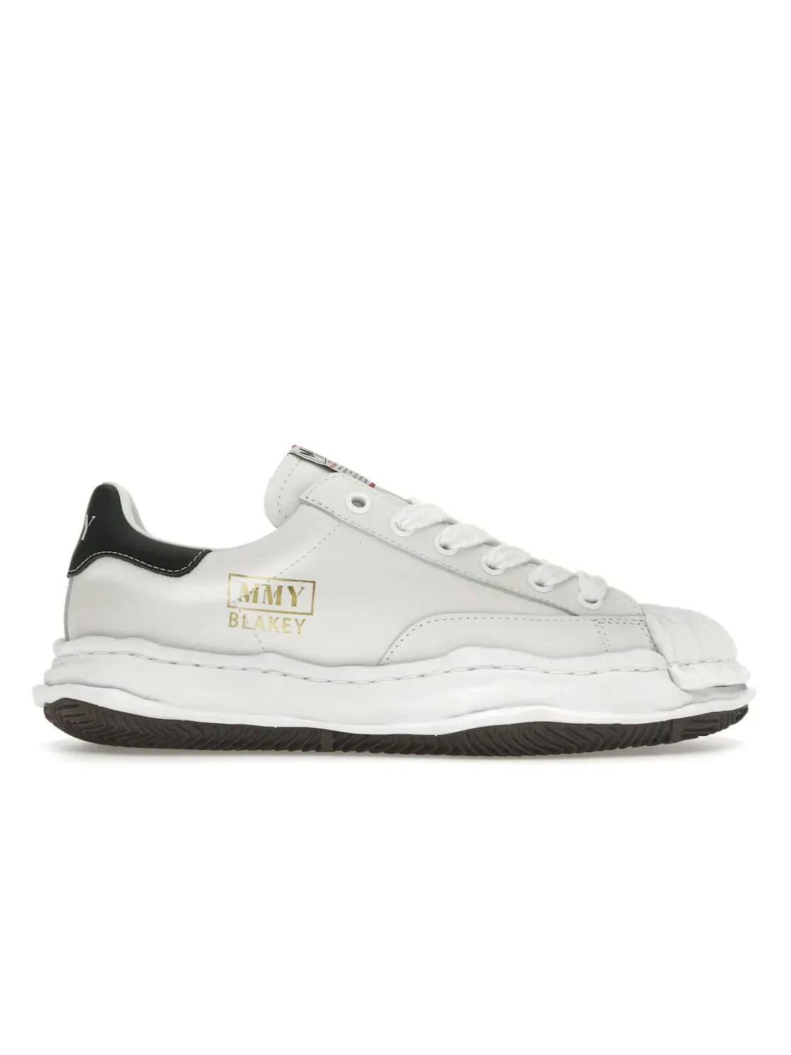 Мужские кроссовки на толстой подошве Maison Mihara Yasuhiro Blakey OG Sole Leather Low — изображение 1 из 4, белый/черный