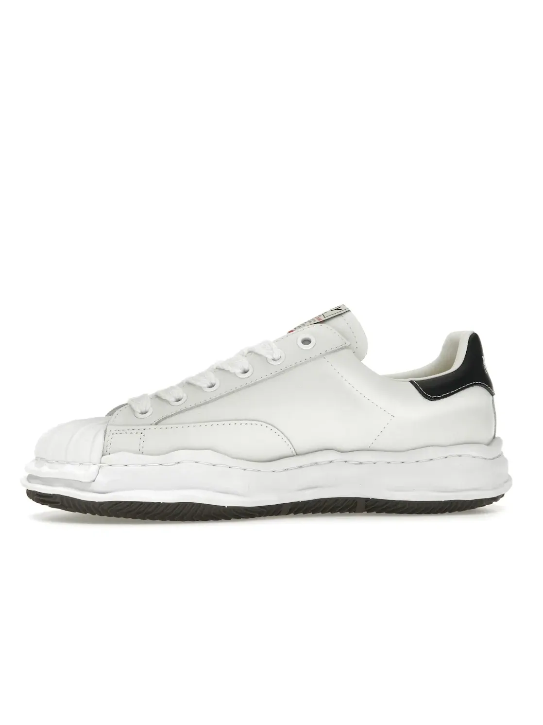 Мужские кроссовки на толстой подошве Maison Mihara Yasuhiro Blakey OG Sole Leather Low — изображение 3 из 4, белый/черный