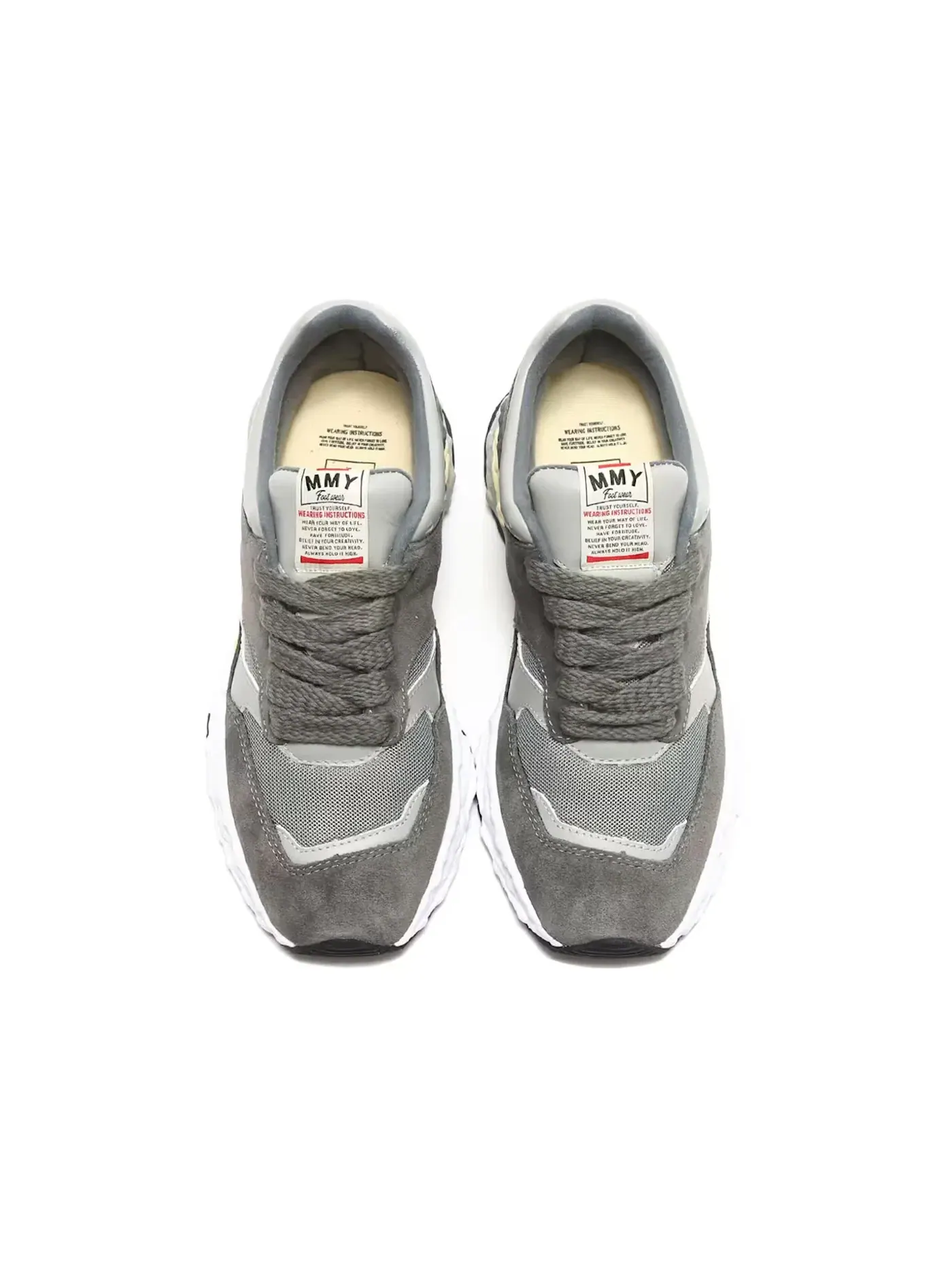 Мужские кроссовки с кожаным верхом Maison Mihara Yasuhiro George Leather Low — изображение 3 из 4, серый/темный серый/белый