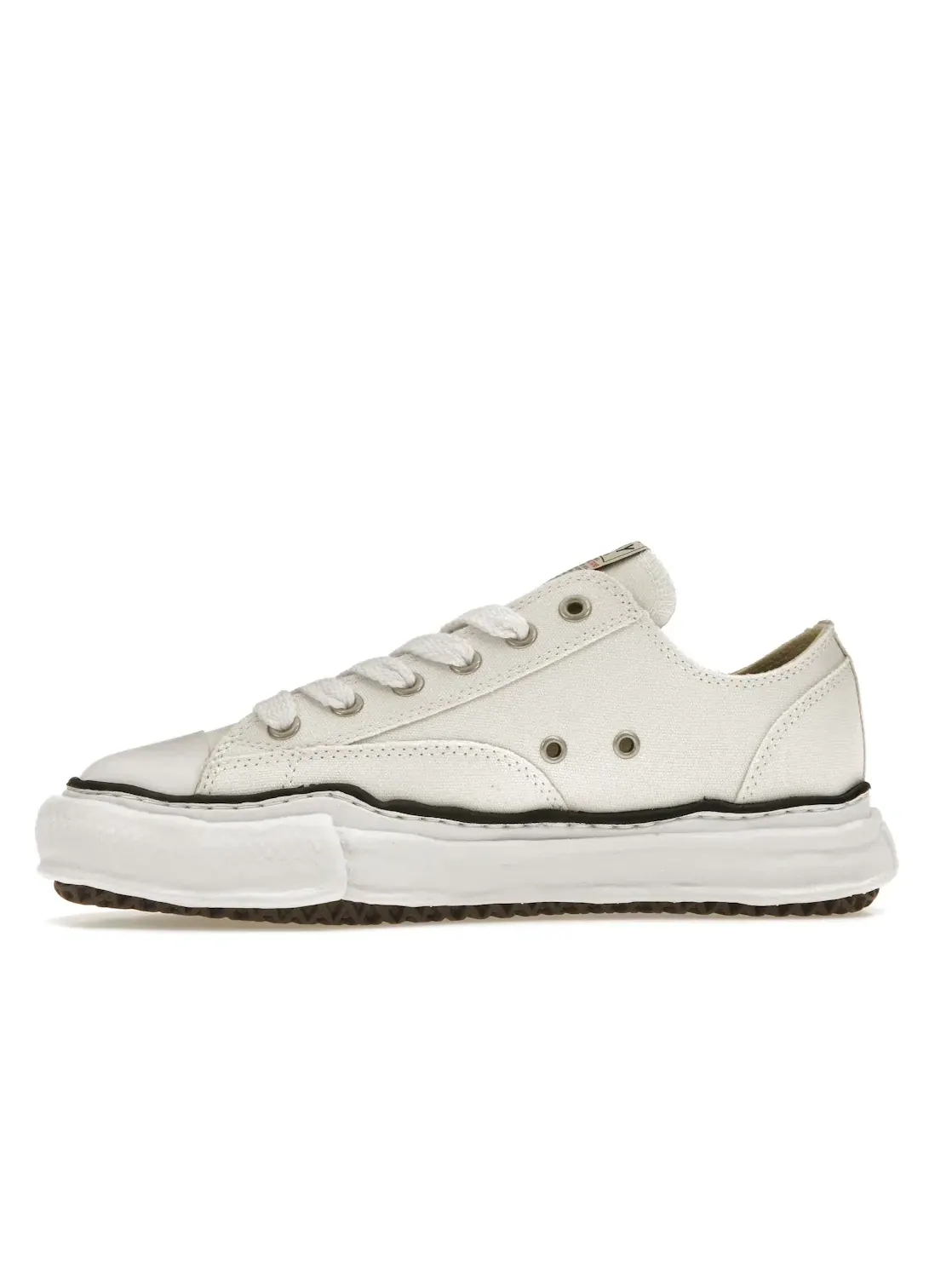 Мужские кеды из парусины Peterson OG Sole Canvas Low Maison Mihara Yasuhiro — изображение 3 из 4, белый/черный