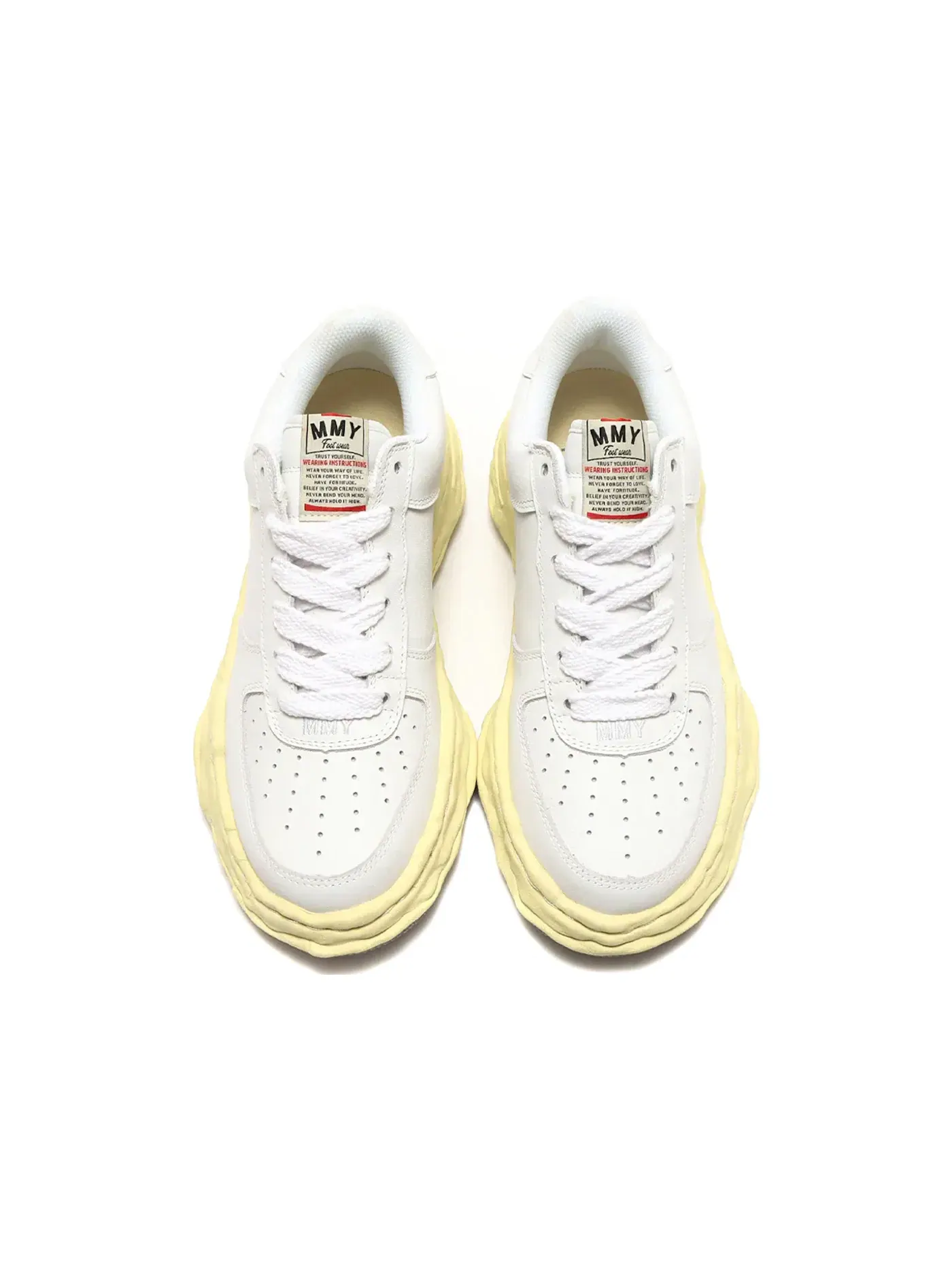 Мужские кроссовки на шнуровке Maison Mihara Yasuhiro Wayne Leather Low — изображение 3 из 4, белый/кремовый