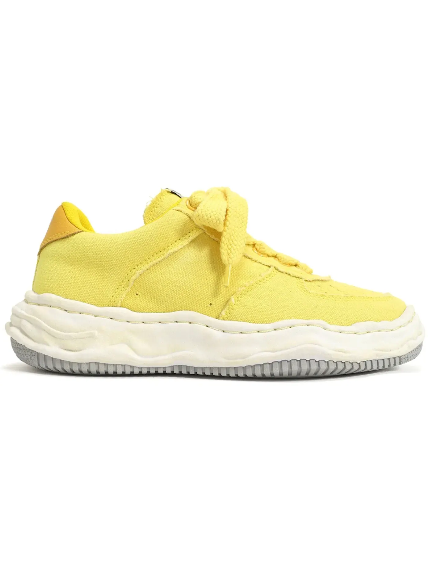 Мужские кеды с принтом Maison Mihara Yasuhiro Wayne OG Sole Washed Canvas Low — изображение 1 из 1, желтый белый