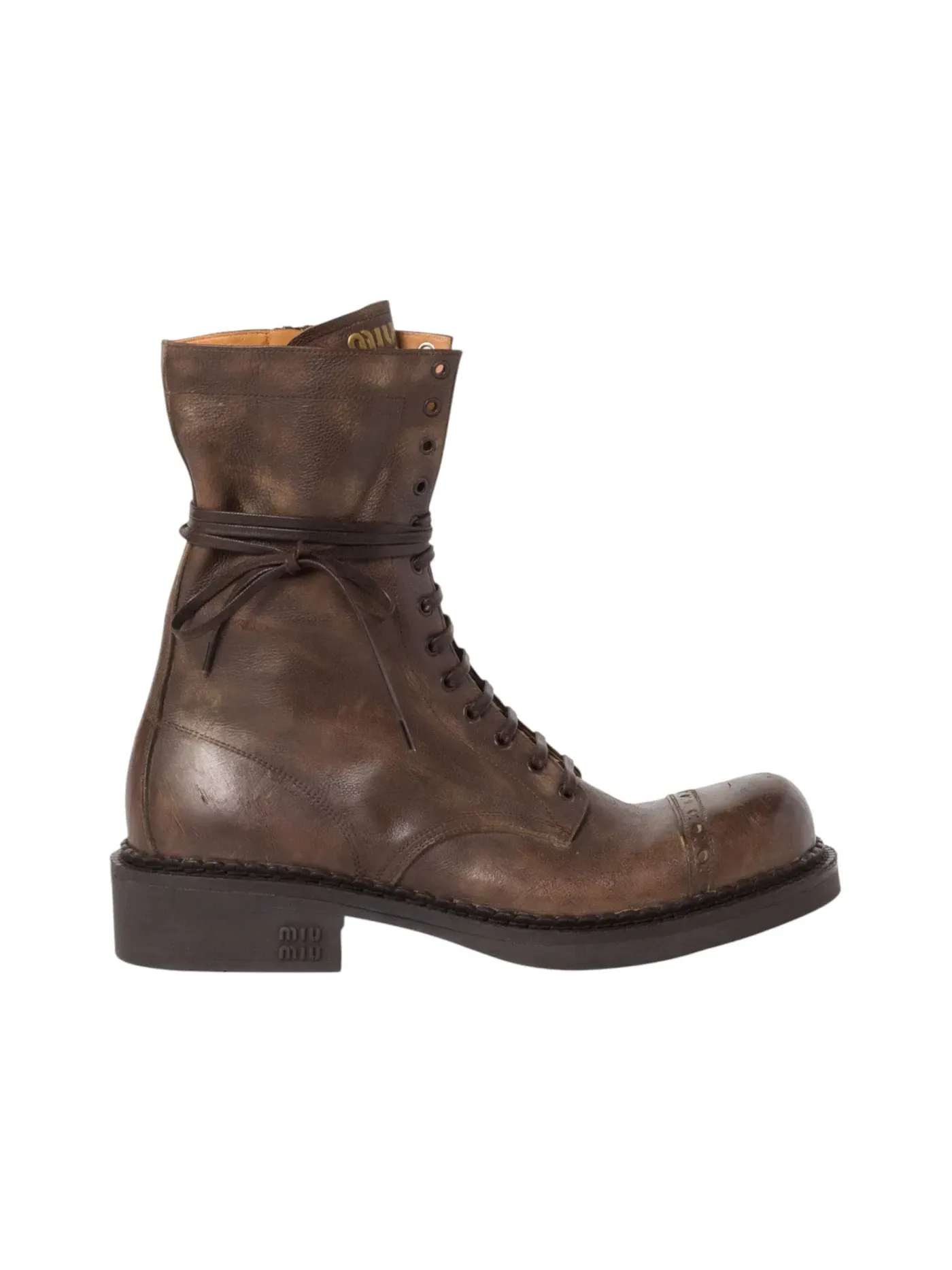 Женские ботинки Miu Miu Ankle Boots — изображение 1 из 1, коричневый