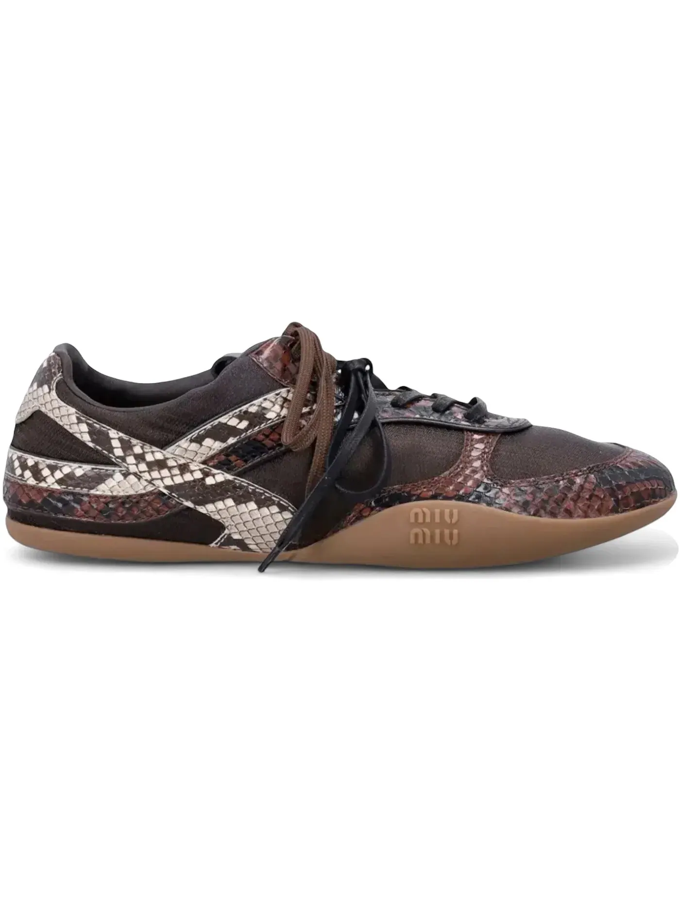 Женские кроссовки с принтом Miu Miu Gymnasium Technical Sneaker Miu Miu, Moro Tabacco — изображение 1 из 1