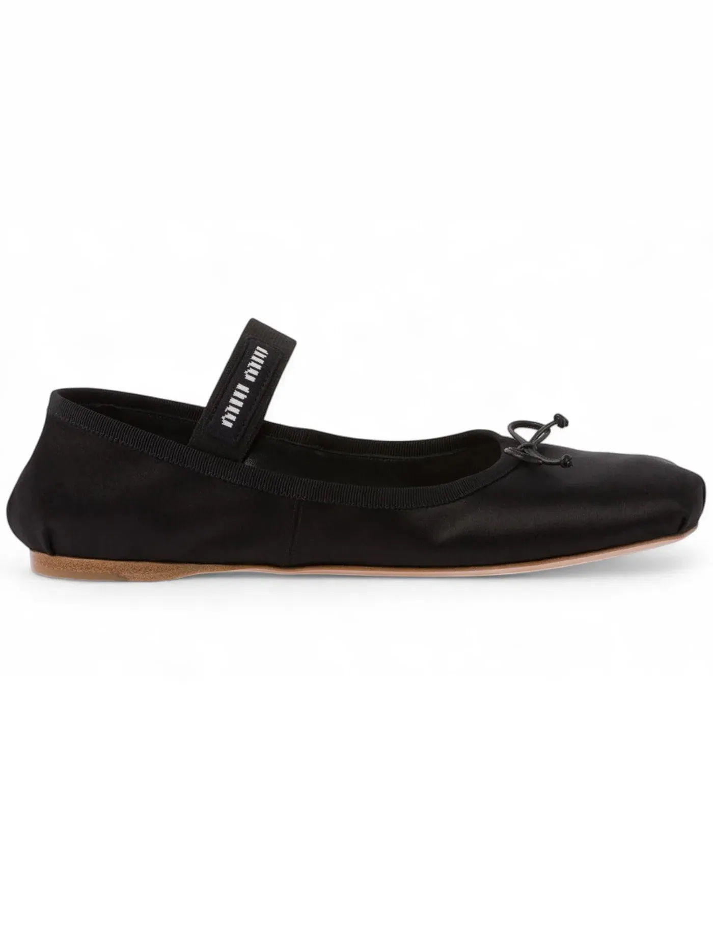 Женские балетки атласные Miu Miu Miu Miu Satin Ballerinas — изображение 1 из 1, черный