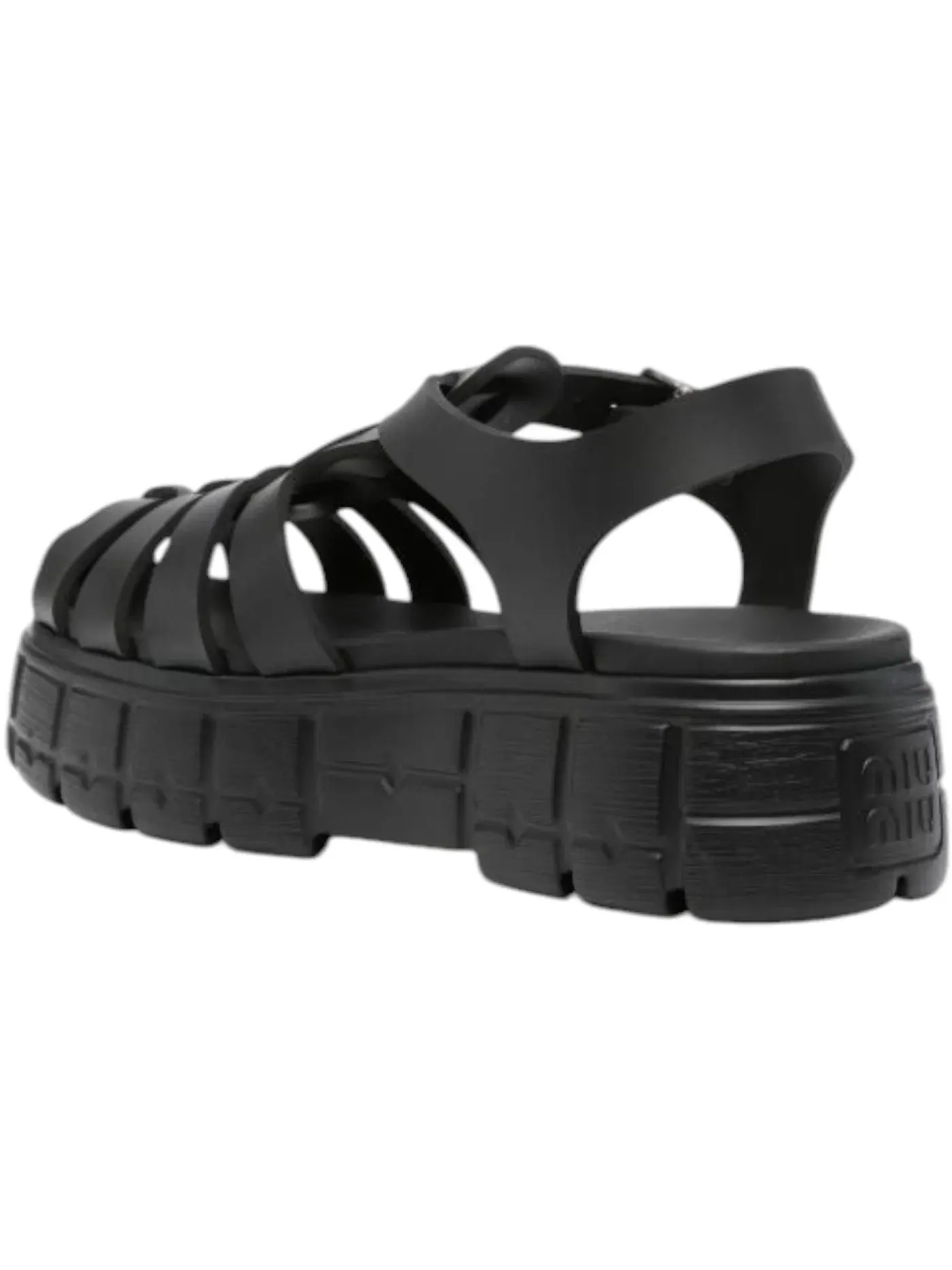 Женские сандалии с ремешками Miu Miu Soft Cage Sandal — изображение 2 из 2, черный