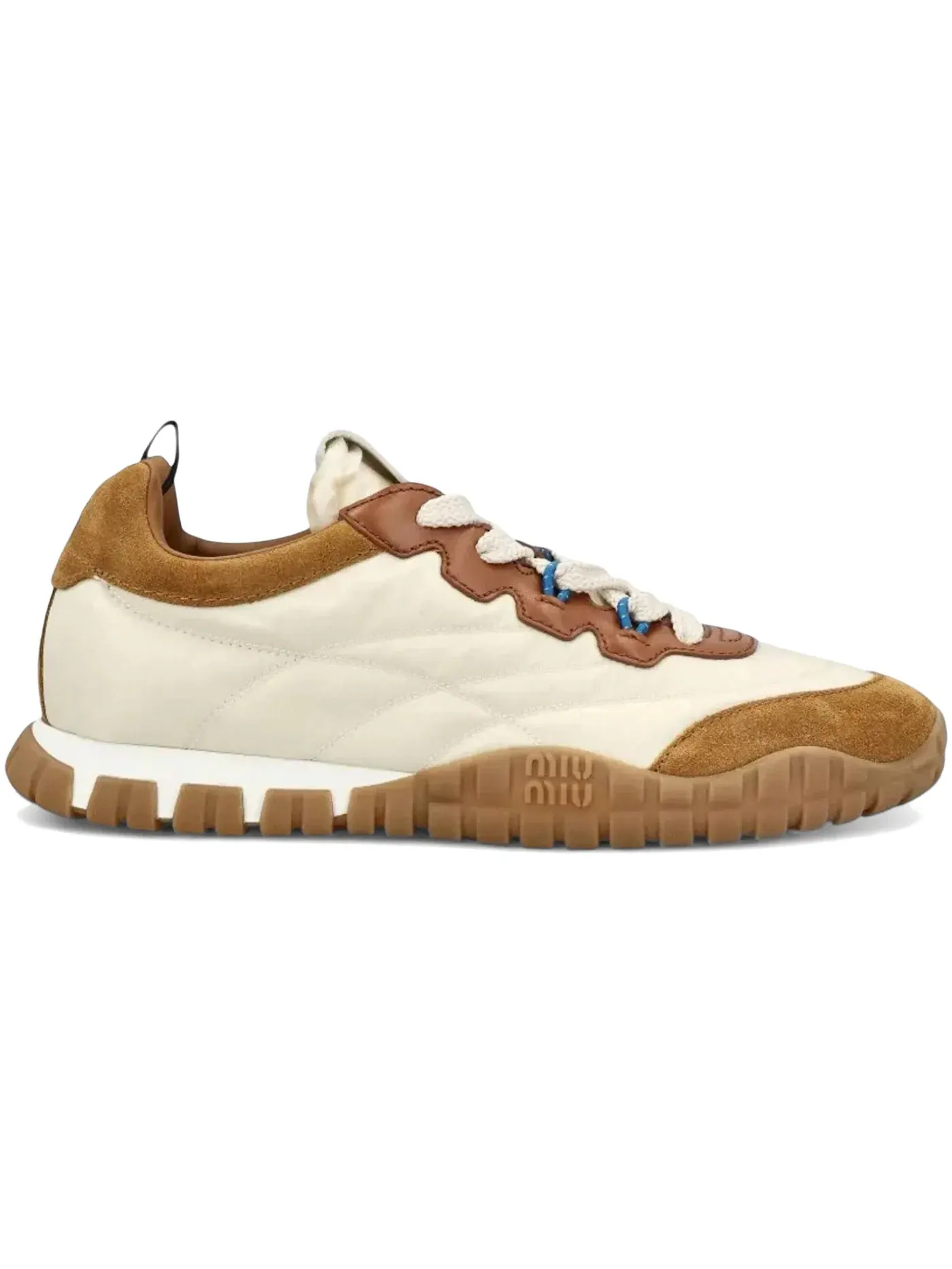 Женские кроссовки технические Miu Miu Tyre Technical Sneakers, Avorio/Caramel — изображение 1 из 1