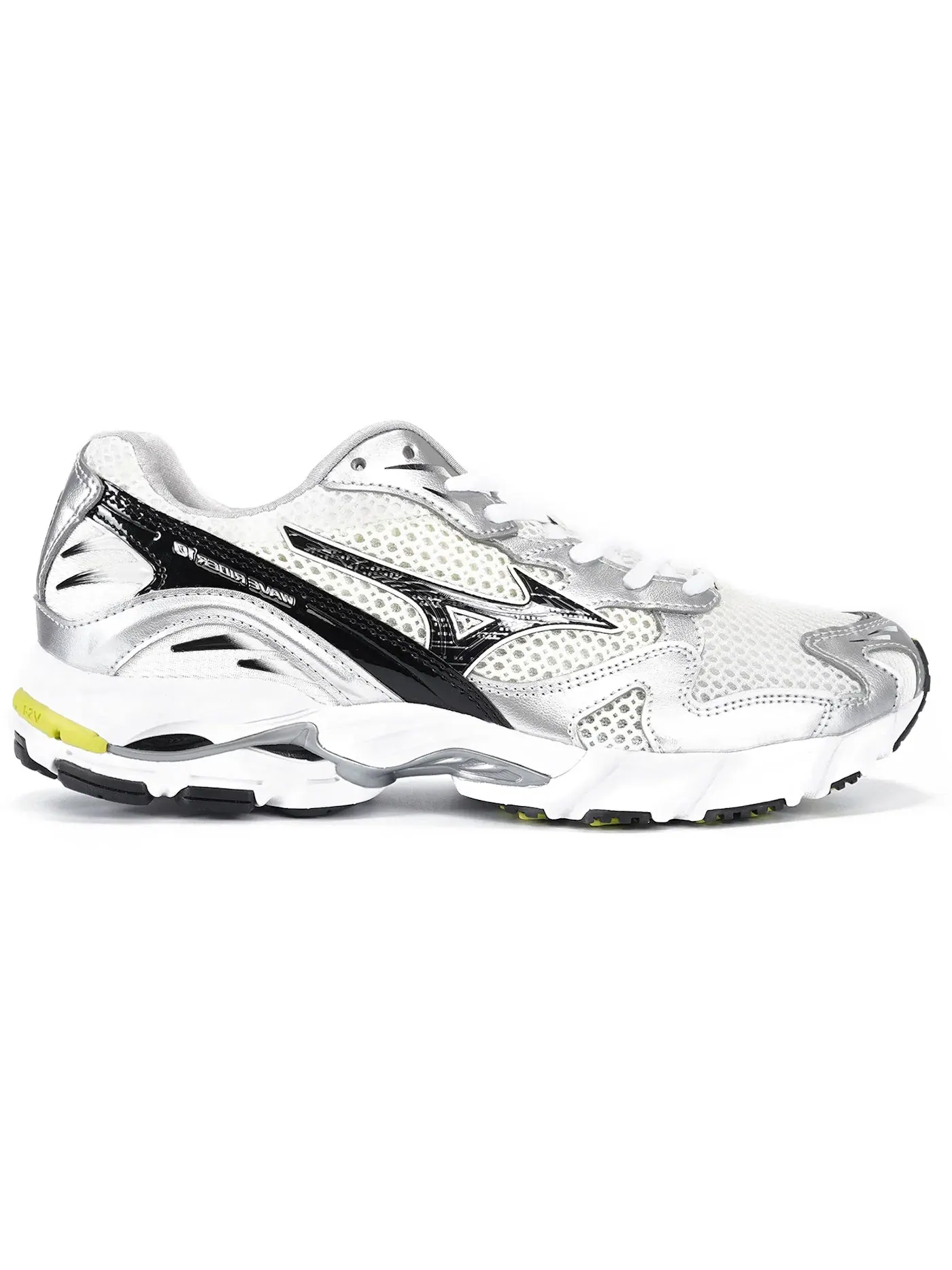 Мужские кроссовки Lifestyle Mizuno Wave Rider 10 — изображение 1 из 1, белый черный зеленый