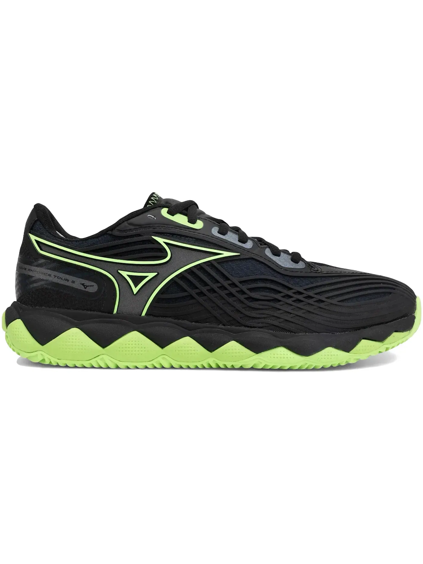 Мужские кроссовки для тенниса Mizuno Wave Enforce Tour 2 — изображение 1 из 1, черный/зеленый
