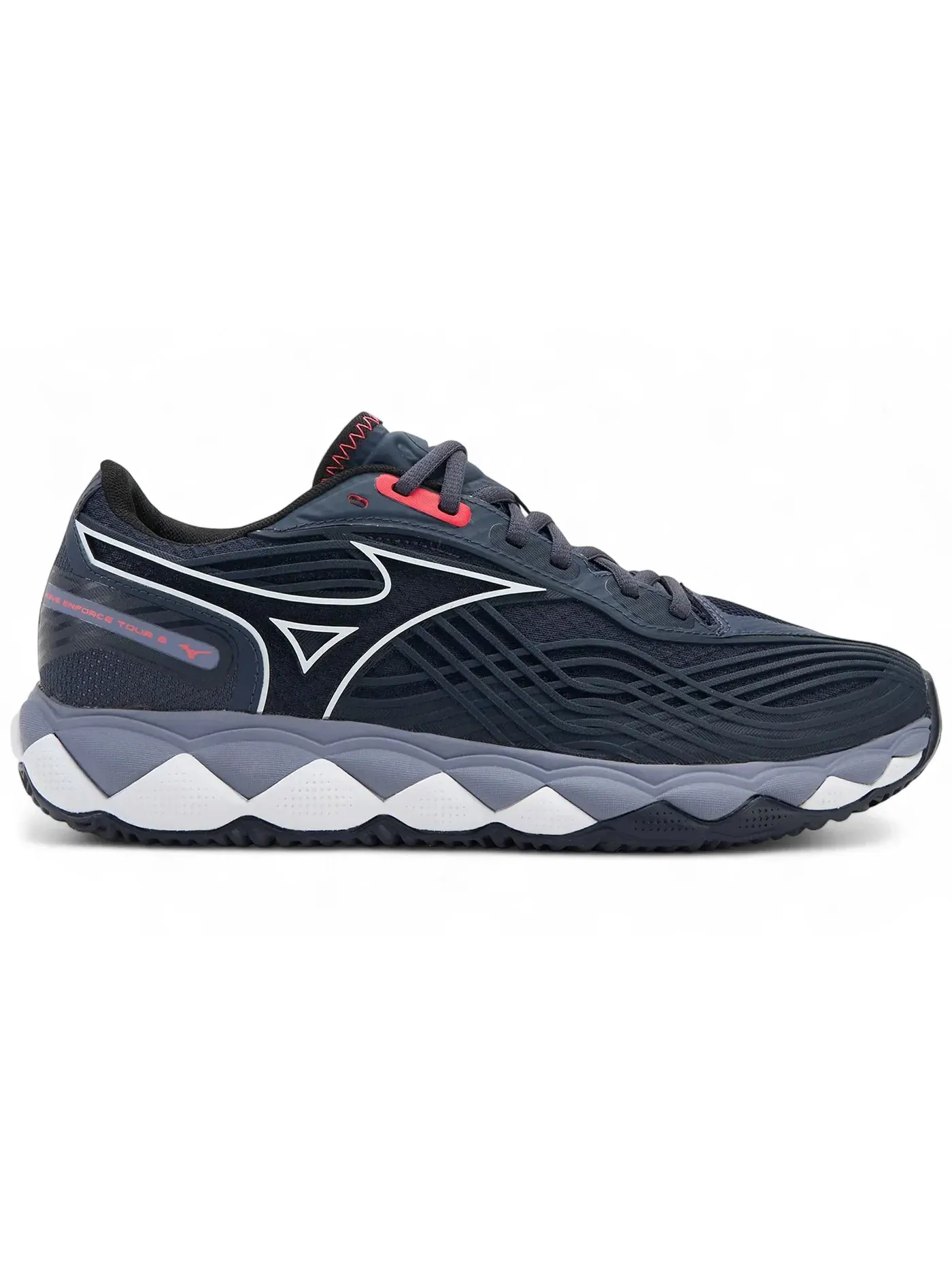Мужские кроссовки для игры в теннис Mizuno Wave Enforce Tour 2 CC — изображение 1 из 1, серый/белый/синий