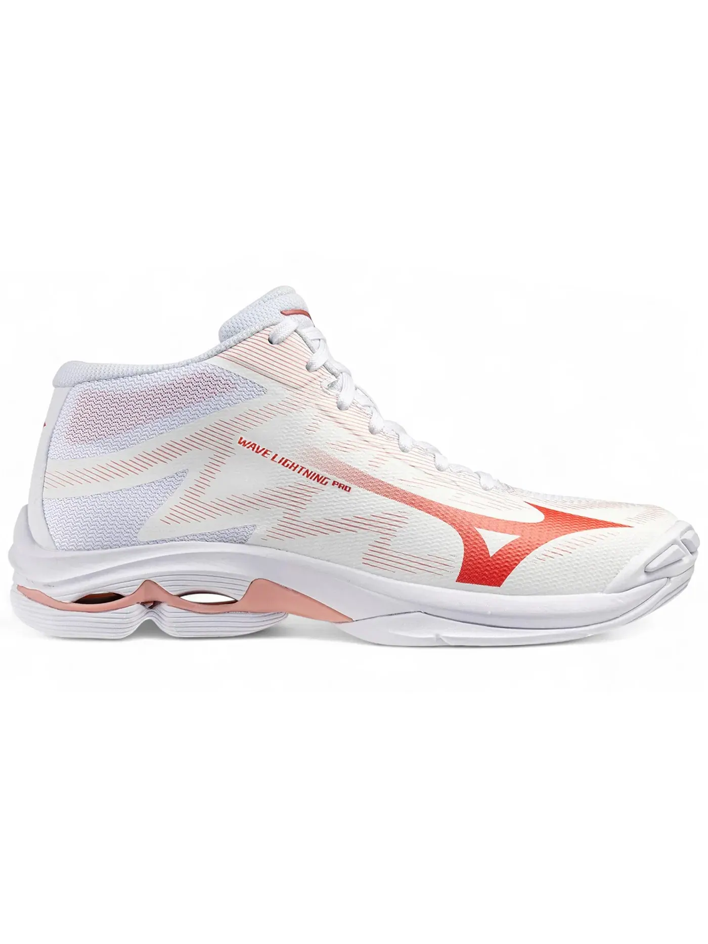 Женские кроссовки для волейбола Mizuno Wave Lightning Pro Mid — изображение 1 из 1, белый розовый