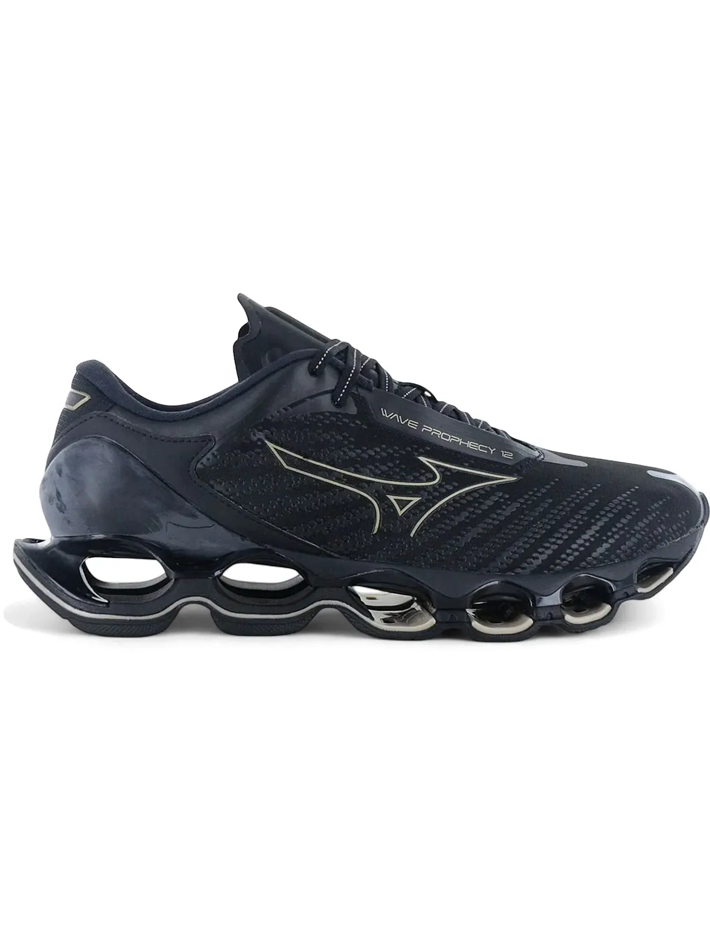 Мужские кроссовки для бега Mizuno Wave Prophecy 12 Mizuno — изображение 1 из 1, черный/золотистый
