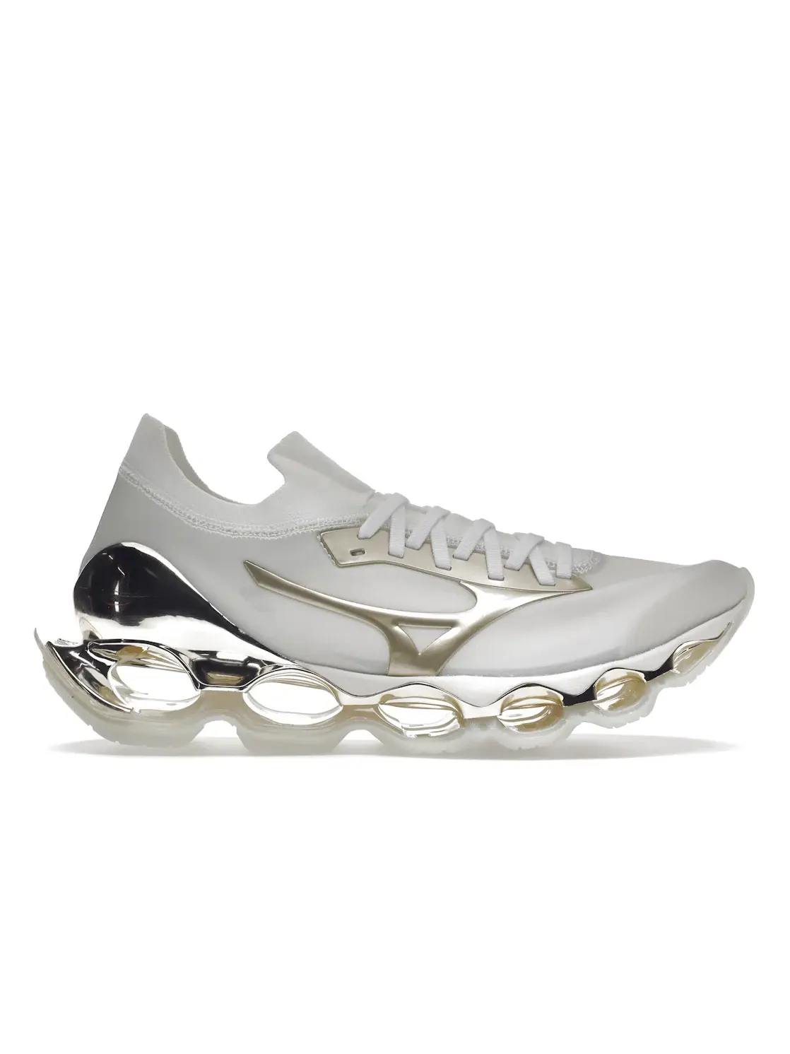 Мужские кроссовки с технологией Wave Prophecy Mizuno — изображение 1 из 4, белый/золотистый