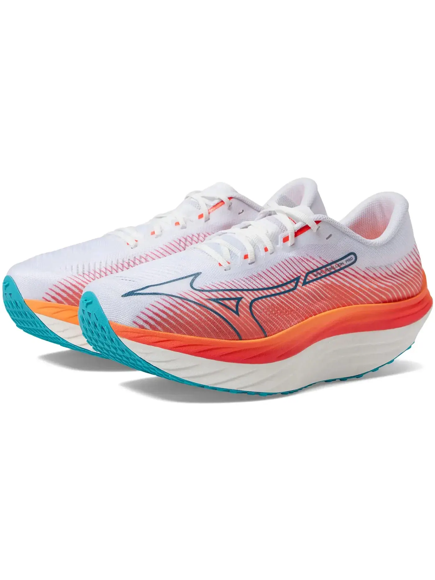 Мужские кроссовки беговые с карбоновой пластиной Mizuno Wave Rebellion Pro — изображение 1 из 1, белый/серебристый