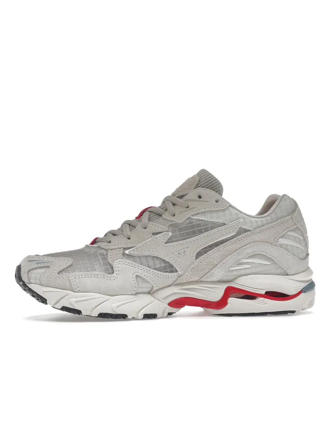Мужские кроссовки Lifestyle Mizuno Wave Rider 10 Highsnobiety — изображение 3 из 4, белый/красный/синий