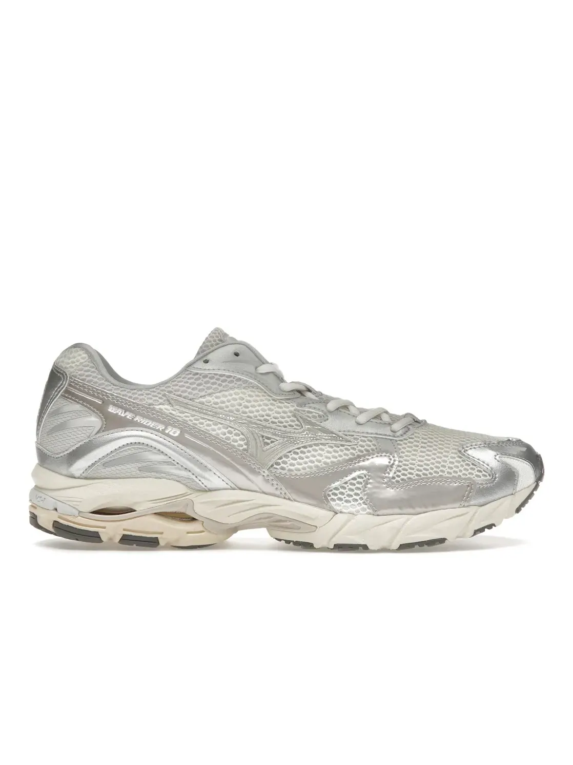 Мужские кроссовки Lifestyle Mizuno Wave Rider 10 Mizuno — изображение 1 из 4, белый/белый песочный