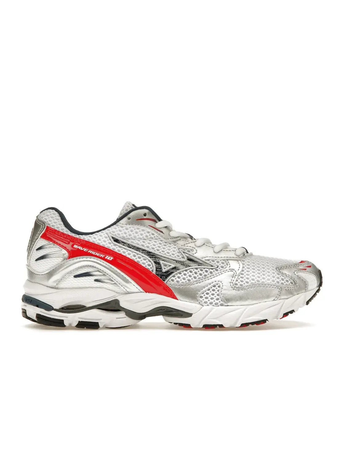 Мужские кроссовки Lifestyle Mizuno Wave Rider 10 — изображение 1 из 4, белый/синий/красный