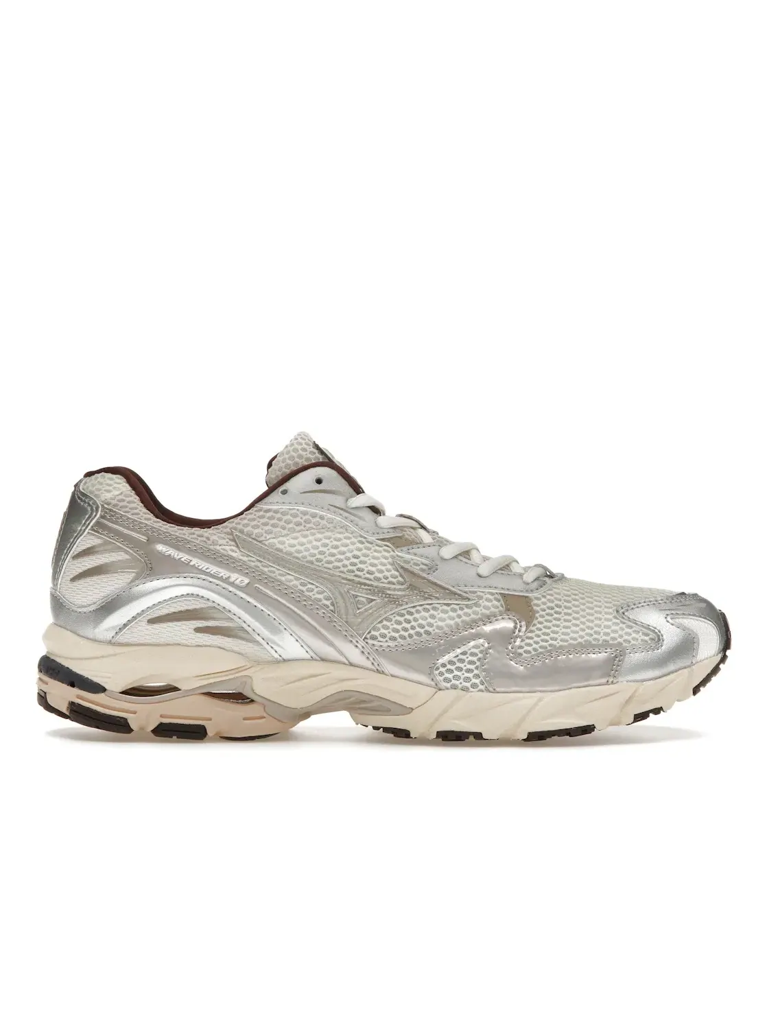 Мужские кроссовки Lifestyle Mizuno Wave Rider 10 Mizuno Snow White/Silver Cloud/Chicory Coffee — изображение 1 из 4