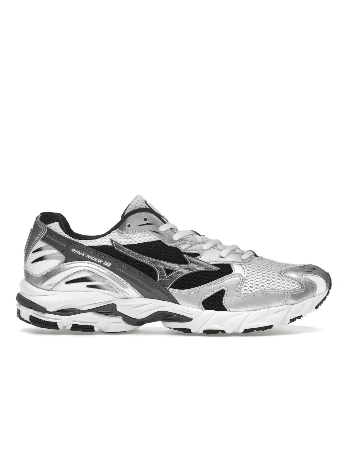 Мужские кроссовки Lifestyle Mizuno Wave Rider 10 — изображение 1 из 4, белый/серебристый/черный