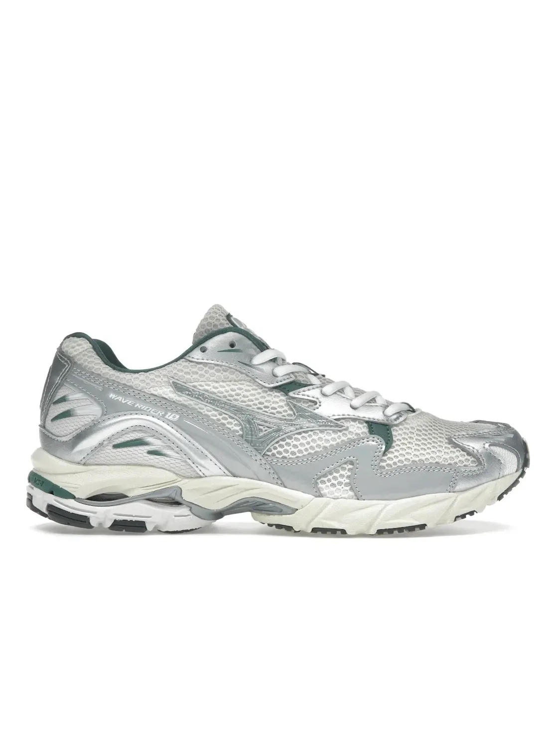 Мужские кроссовки Lifestyle Mizuno Wave Rider 10 — изображение 1 из 4, белый//зеленый