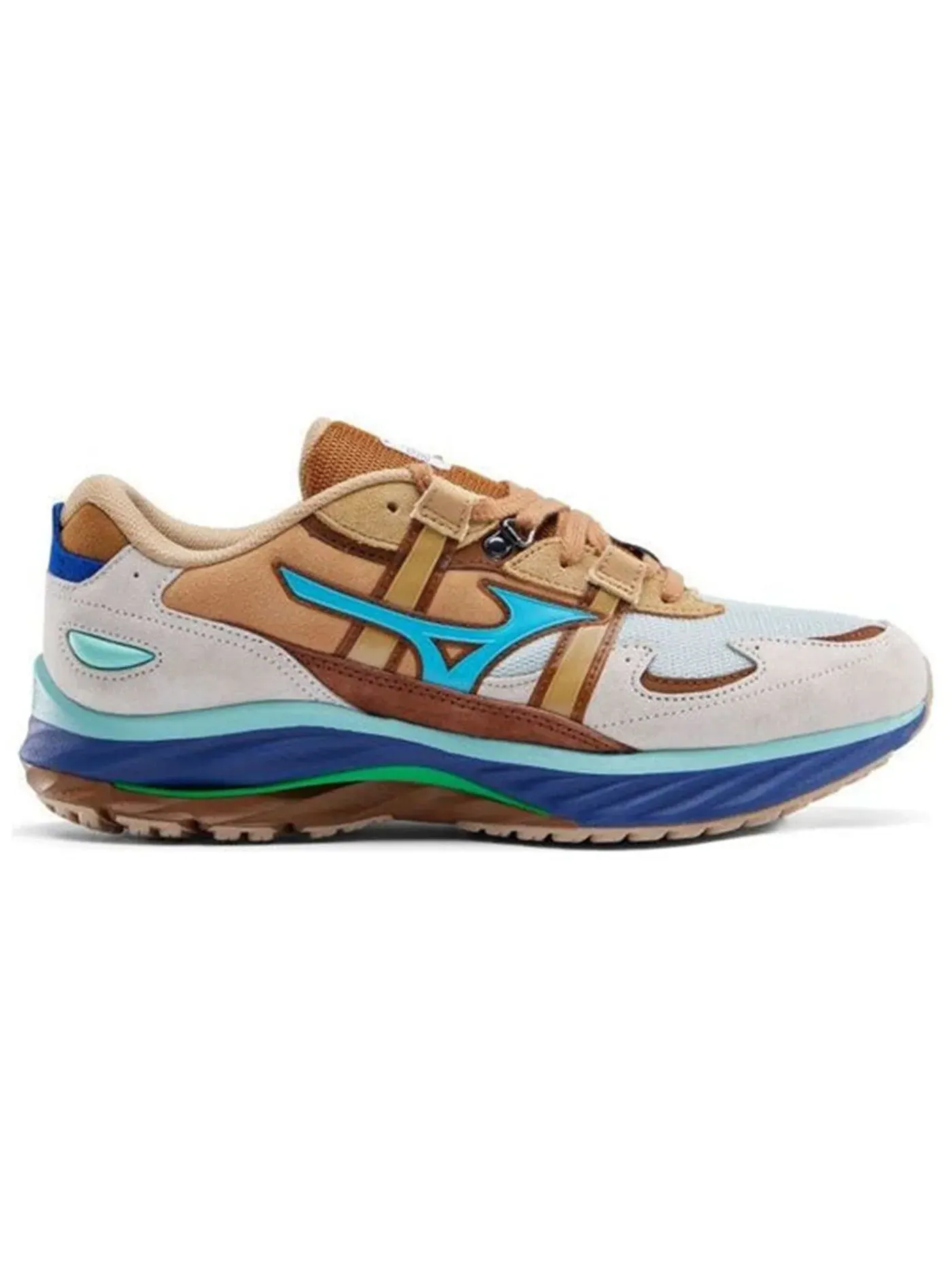 Мужские кроссовки Lifestyle Mizuno Wave Rider Beta — изображение 1 из 2, бежевый/синий/коричневый