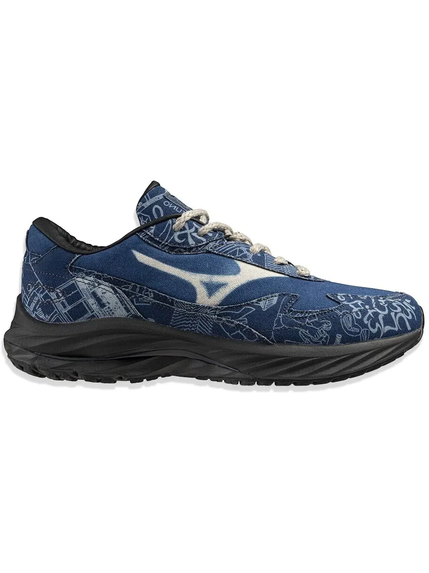 Мужские кроссовки Lifestyle Mizuno Wave Rider Beta — изображение 1 из 1, синий/белый