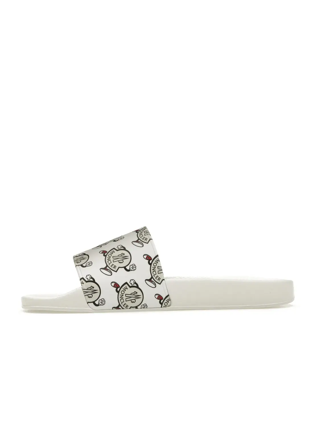 Мужские шлепанцы с логотипом Moncler Basile Slide Moncler — изображение 3 из 4, белый
