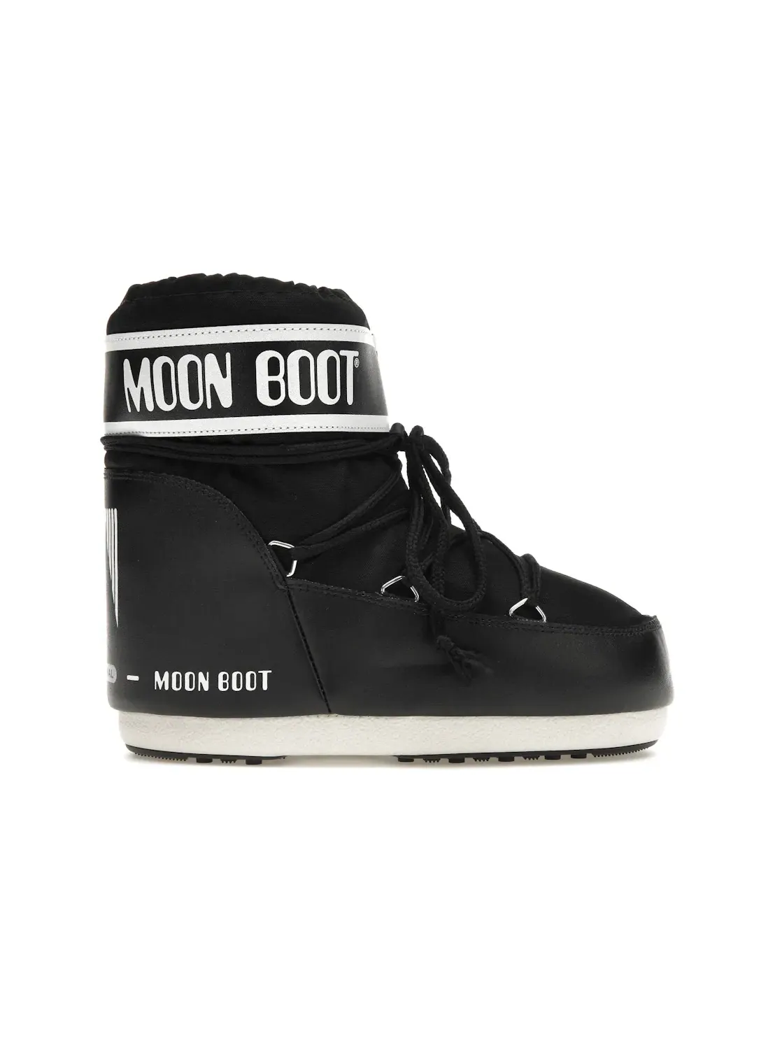 Унисекс ботинки с низким силуэтом Moon Boot Icon Low Nylon Boot Black White — изображение 1 из 4, черный/белый