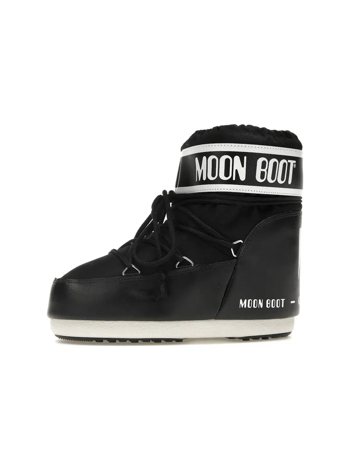 Унисекс ботинки с низким силуэтом Moon Boot Icon Low Nylon Boot Black White — изображение 3 из 4, черный/белый