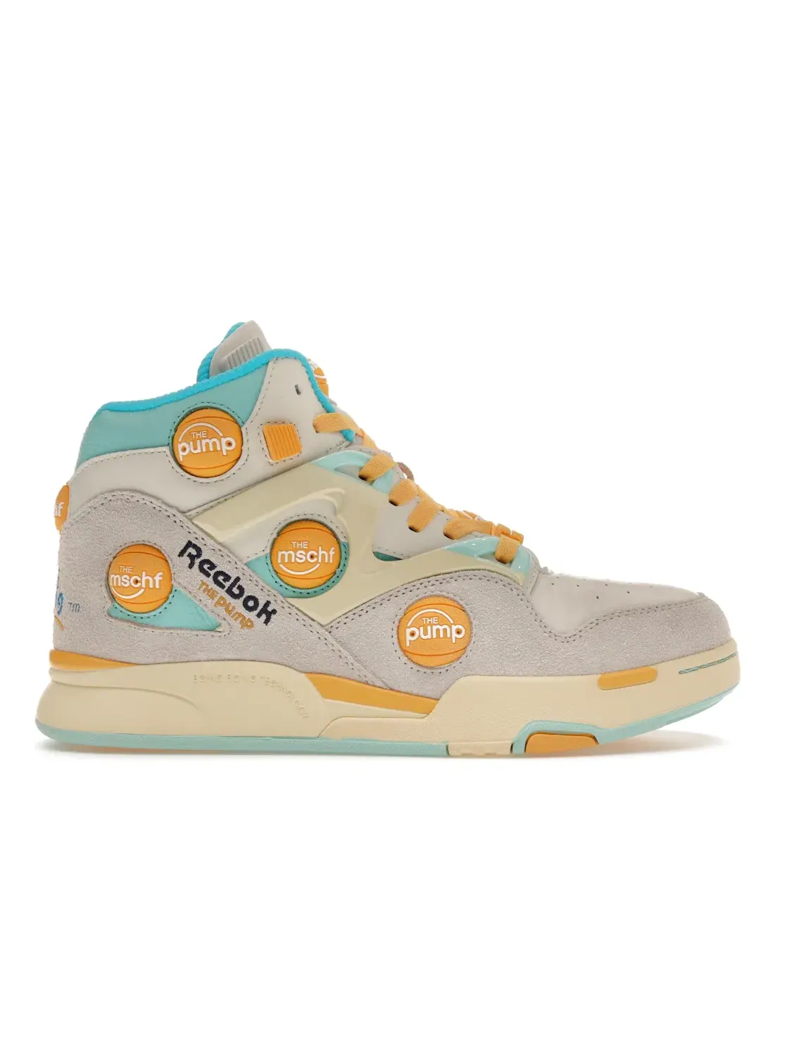 Мужские кроссовки Lifestyle MSCHF x Reebok Pump Omni Zone IX MSCHF — изображение 1 из 4, желтый/синий/оранжевый