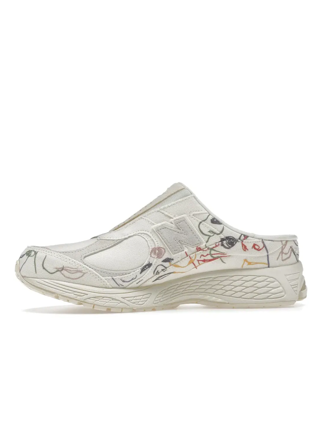 Мужские кеды-мюли Lifestyle с принтом New Balance 2002R Mule Bryant Giles What Now? — изображение 3 из 4, бежевый