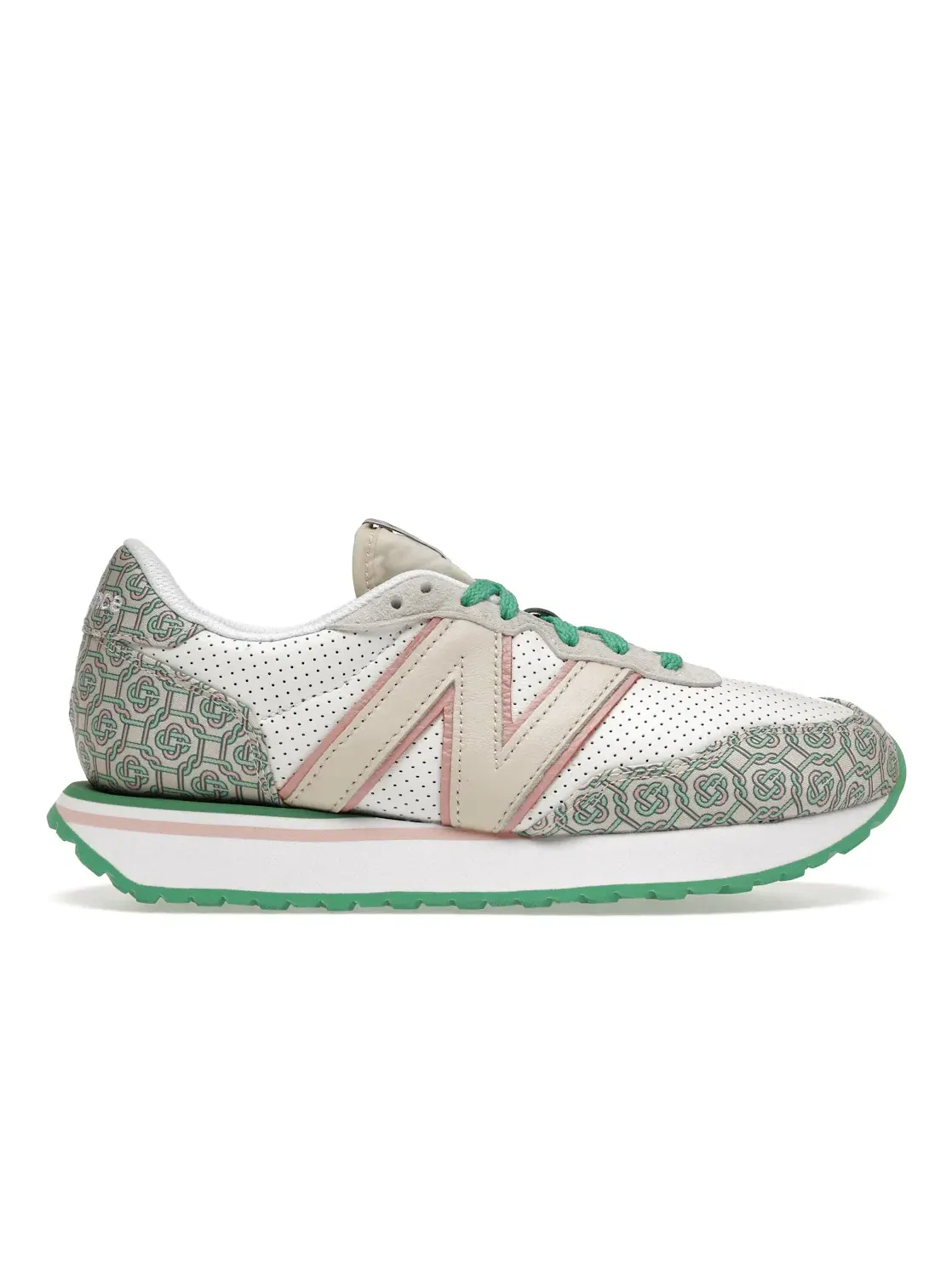 Мужские кроссовки из сетки и замши Casablanca New Balance — изображение 1 из 4, белый зеленый