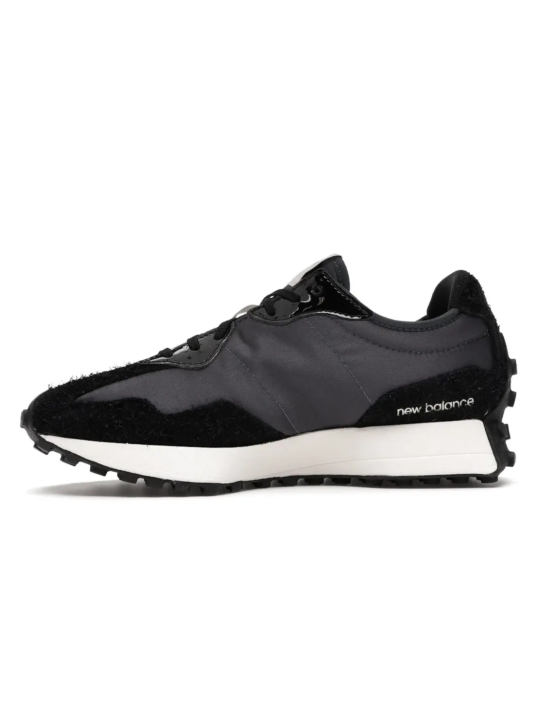 Женские кроссовки с замшевым верхом New Balance 327 — изображение 3 из 4, черный/серый-серебристый