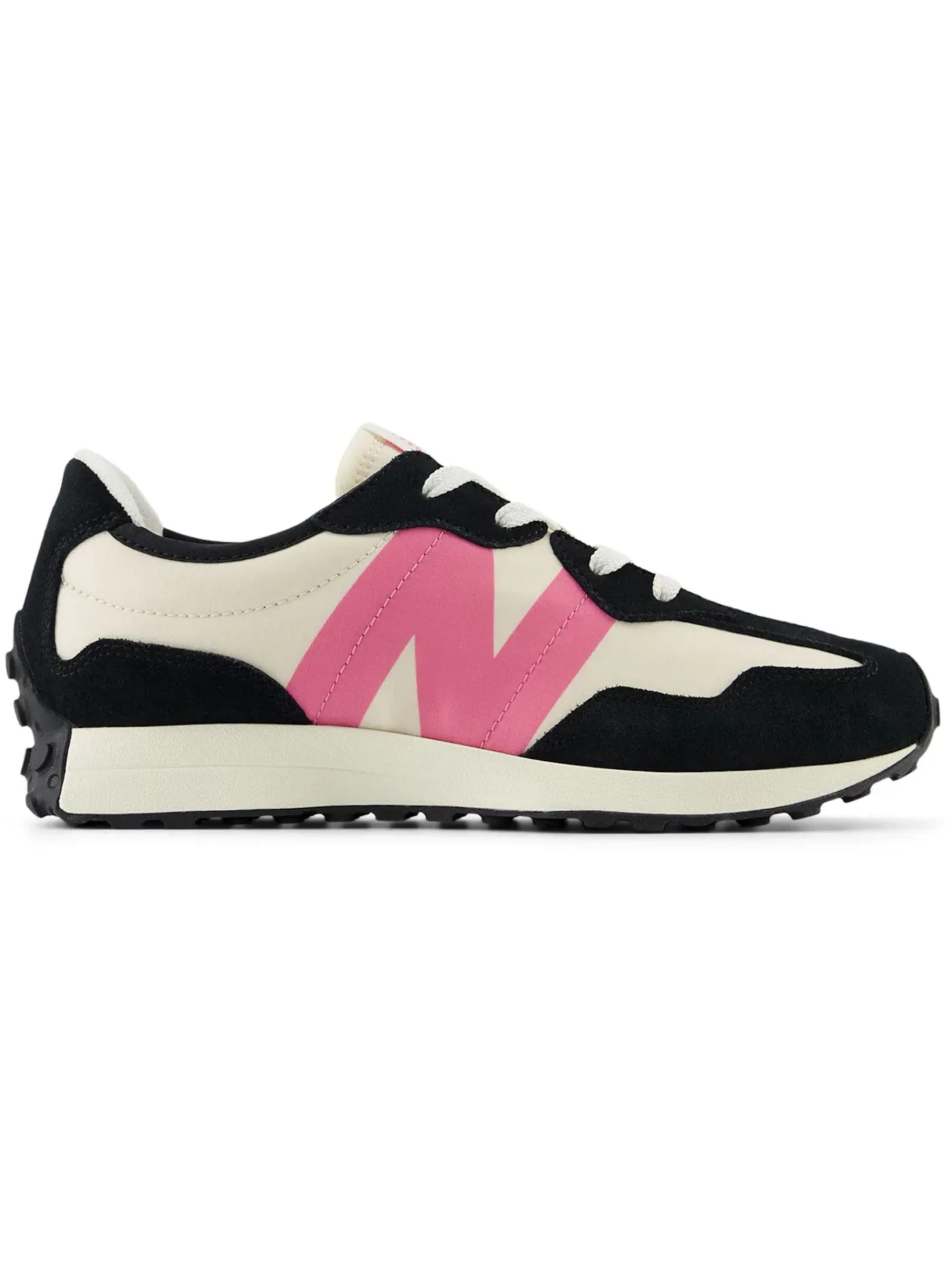 Детские кроссовки для девочек с замшевыми вставками New Balance 327 — изображение 1 из 1, черный розовый