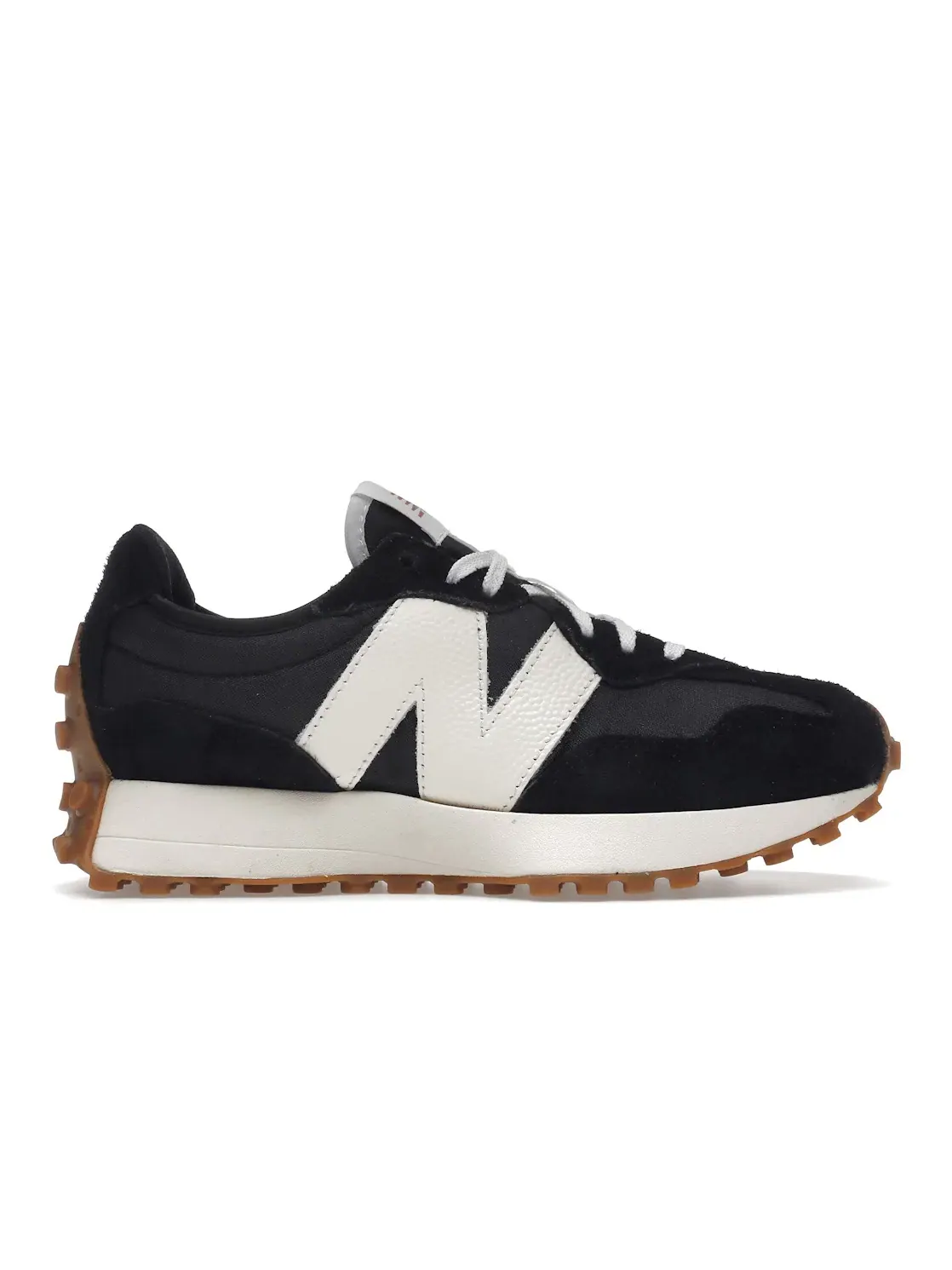 Женские кроссовки с замшевыми вставками New Balance 327 — изображение 1 из 4, черный/белый