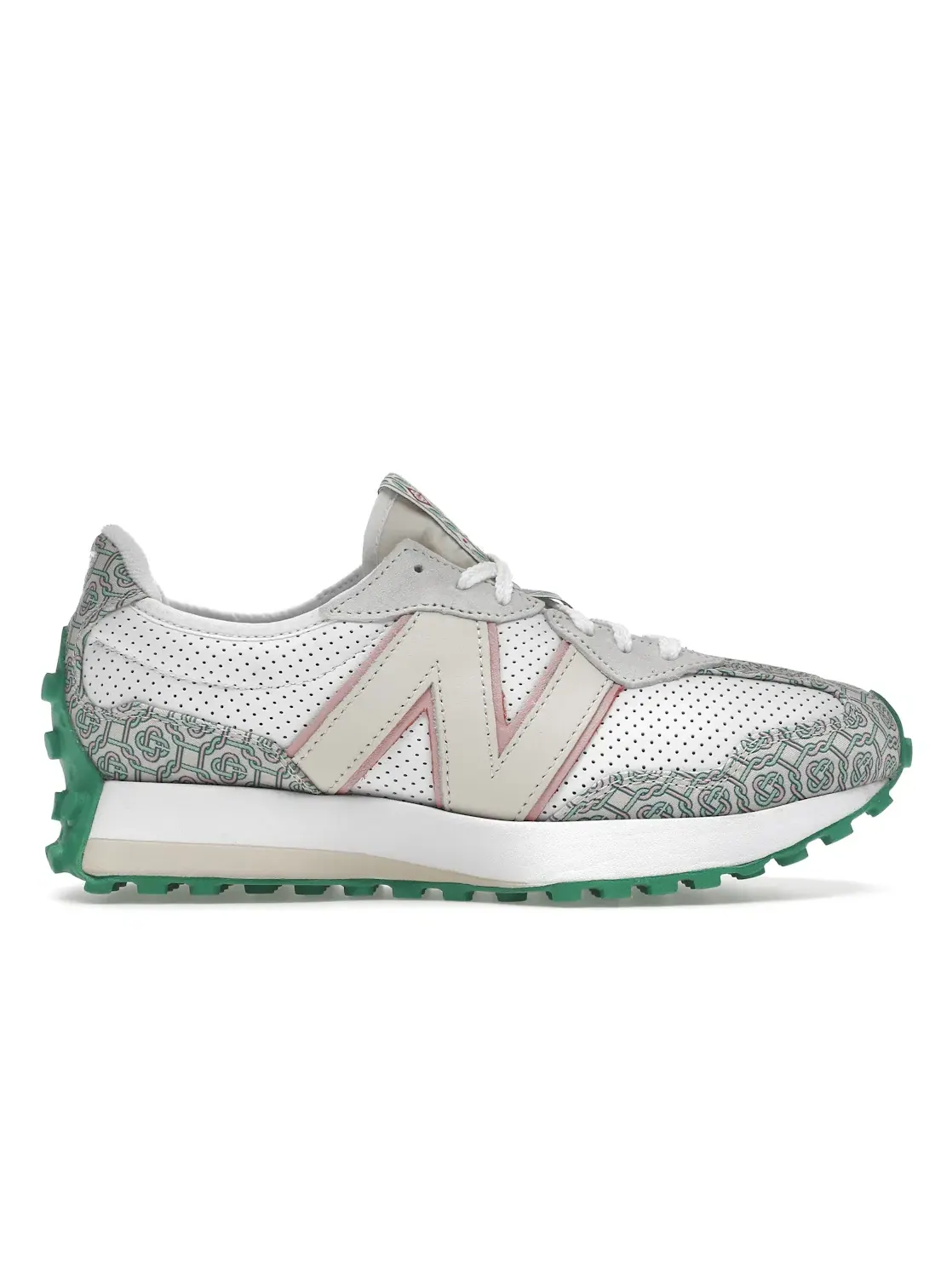 Мужские кроссовки с коллаборацией Casablanca New Balance 327 — изображение 1 из 4, белый зеленый