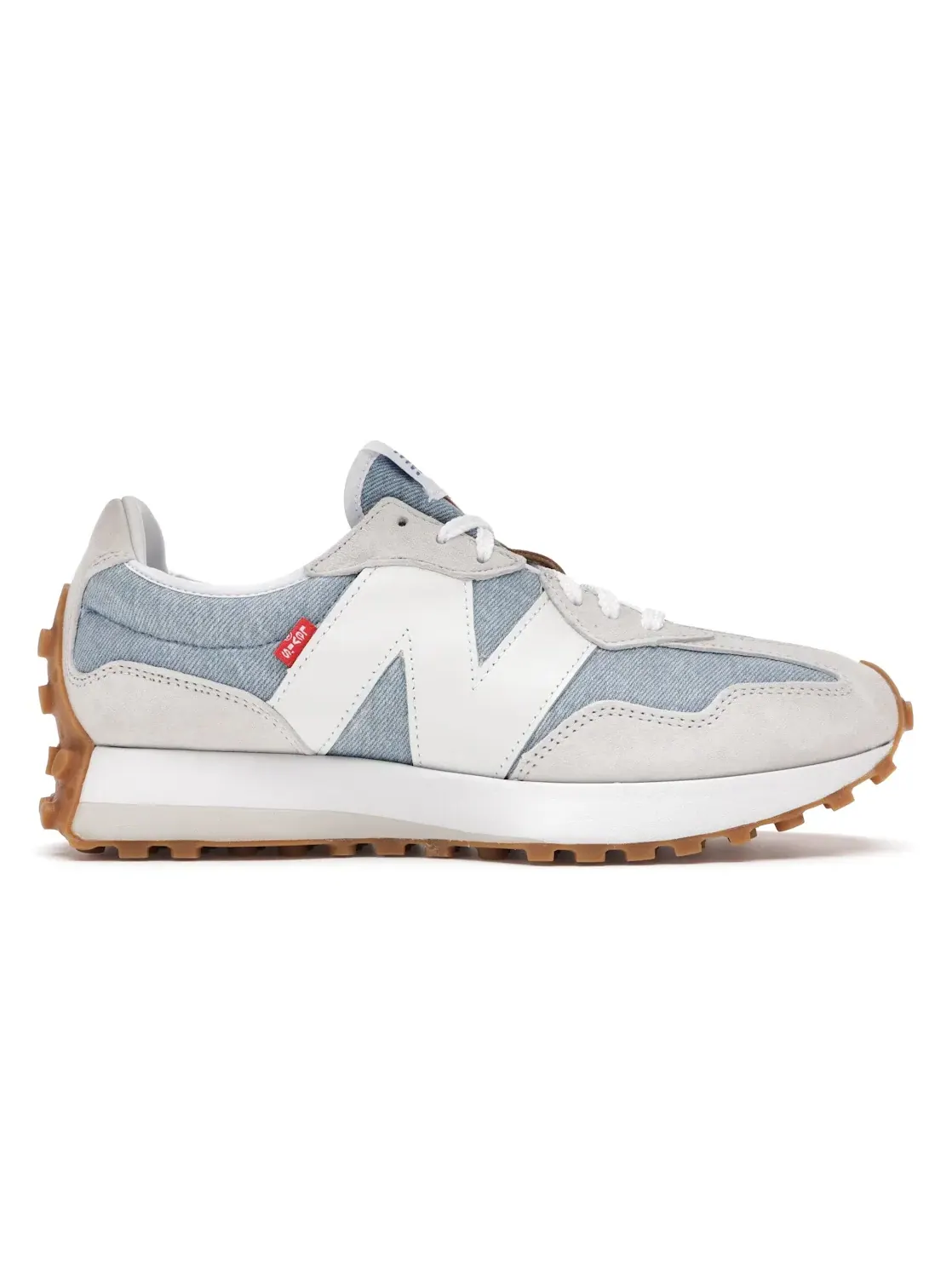 Женские кроссовки с джинсовым дизайном New Balance 327 — изображение 1 из 4, синий/белый