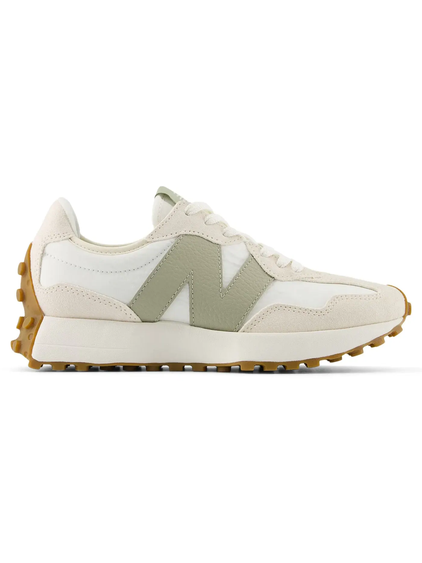 Женские кроссовки с замшей и нейлоном New Balance 327, Linen/Sea Salt/Olivine — изображение 1 из 1