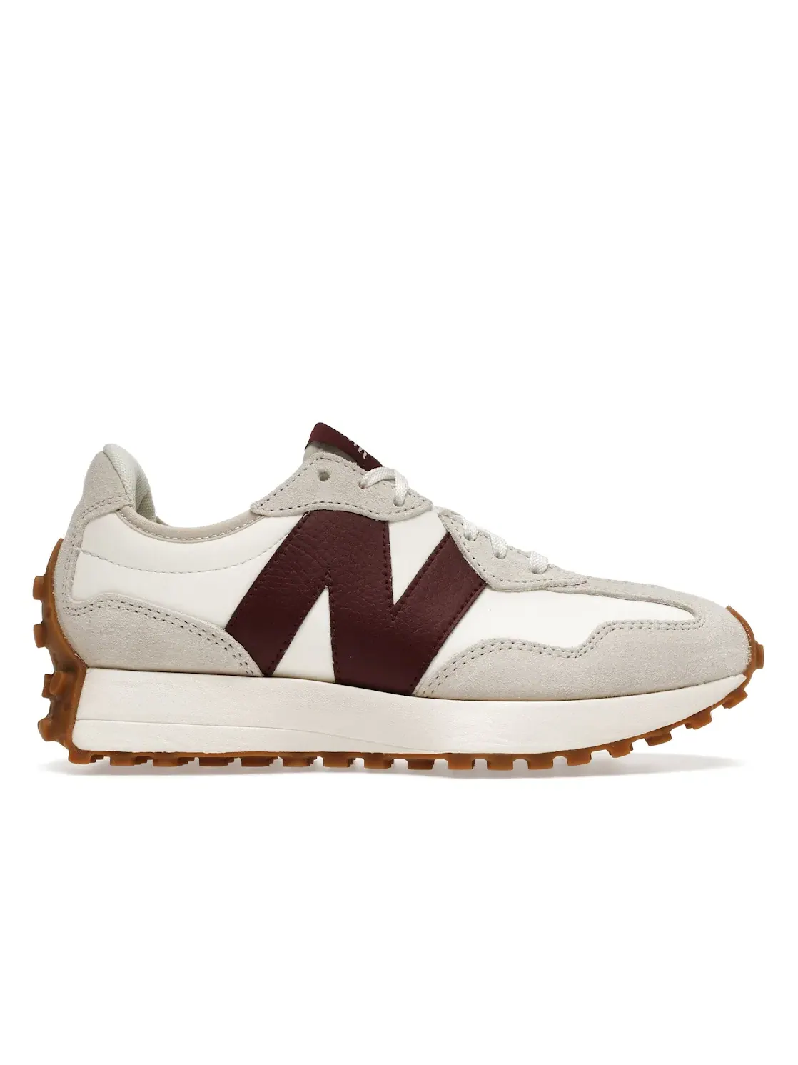 Женские кроссовки с замшевыми вставками New Balance 327 — изображение 1 из 4, белый/красный/серый