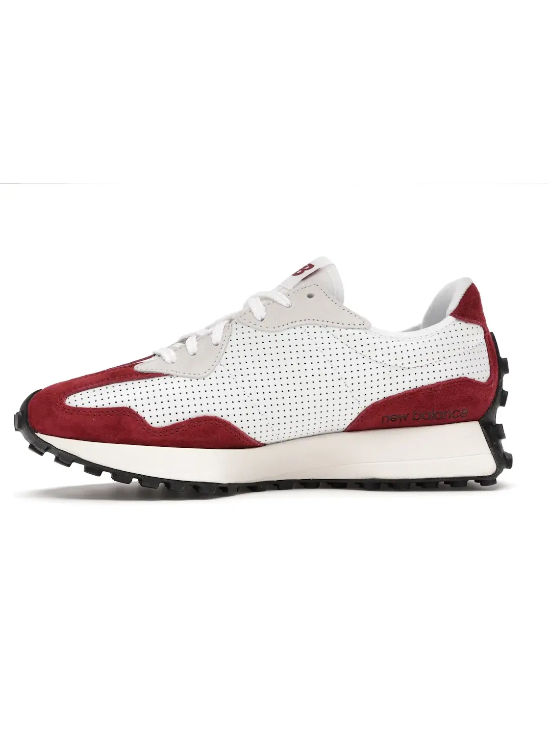 Мужские кроссовки из замши и кожи New Balance 327 — изображение 3 из 4, белый