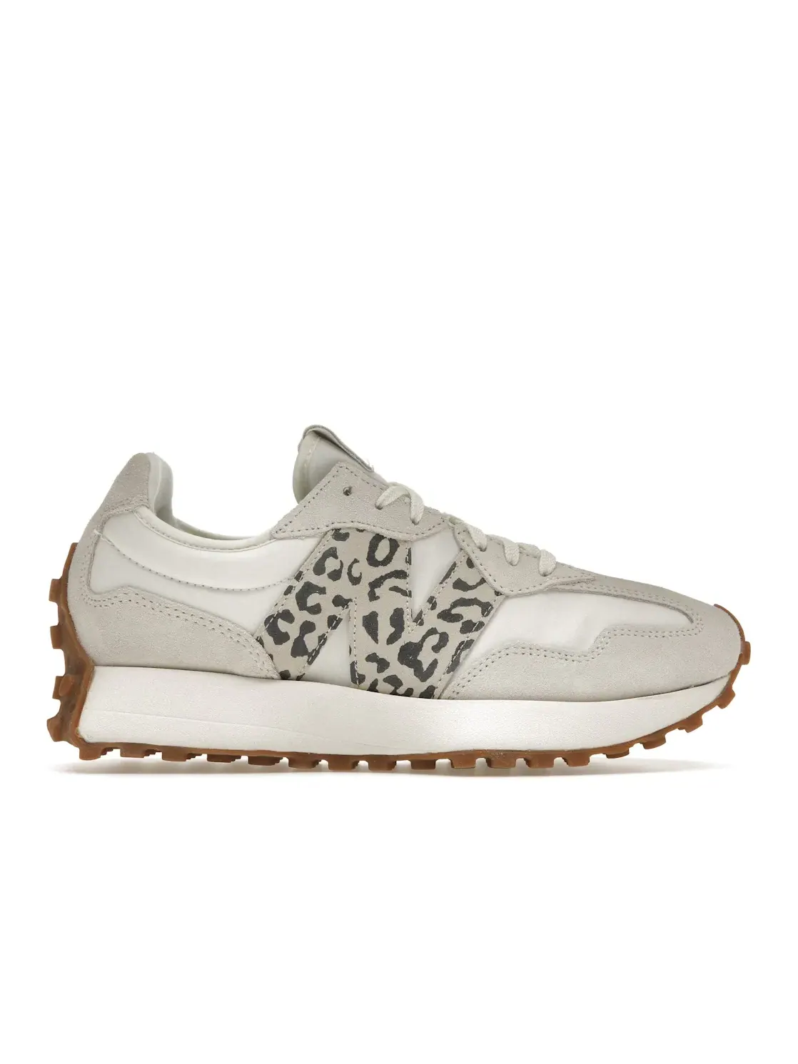 Женские кроссовки с ретро-дизайном New Balance 327, Sea Salt/Leopard Pantera/Gum — изображение 1 из 4