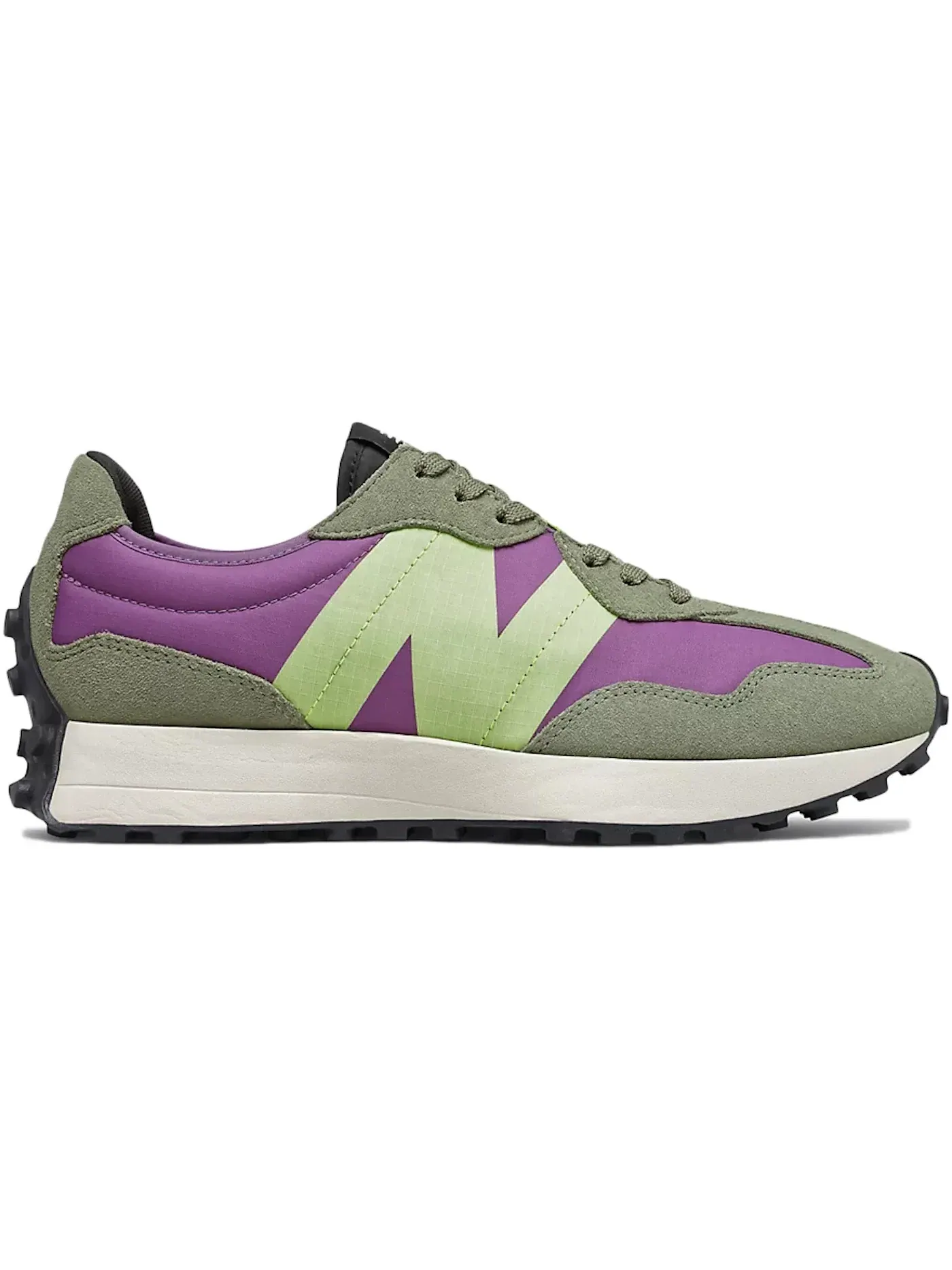 Мужские кроссовки с ретро-дизайном New Balance 327, Sour Grape/Bleached Lime Glow — изображение 1 из 1