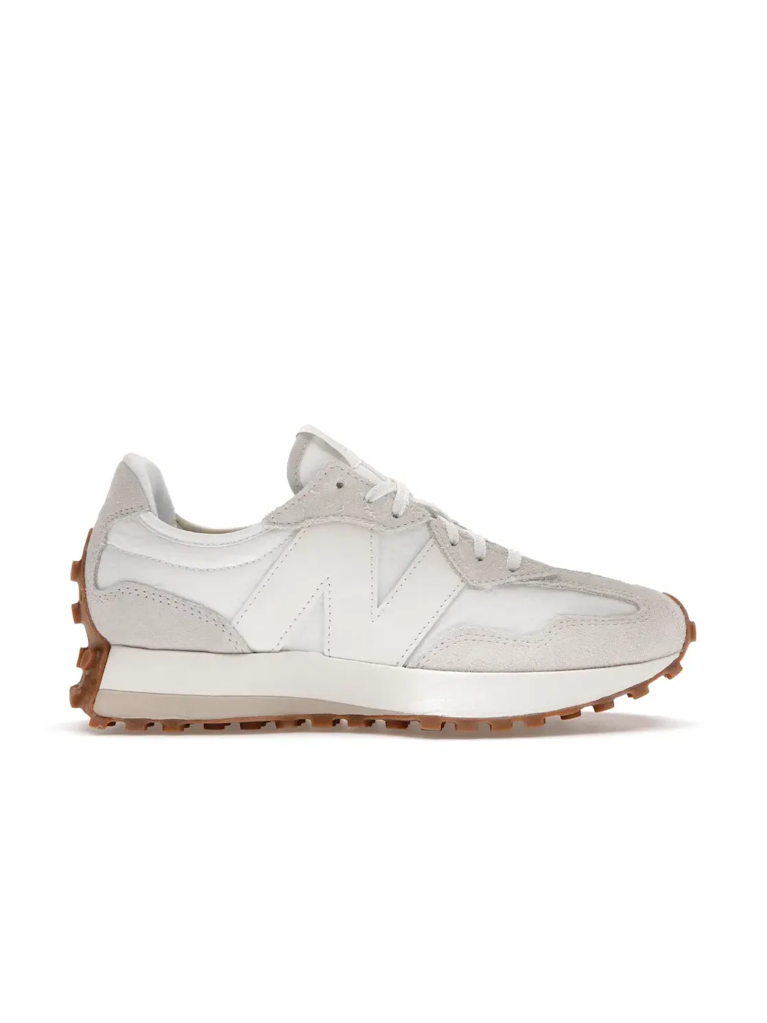 Женские кроссовки с замшевыми вставками New Balance 327 — изображение 1 из 4, белый/бежевый