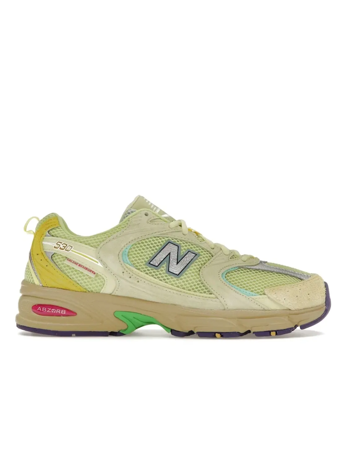 Мужские кроссовки с коллаборацией Salehe Bembury New Balance 530 — изображение 1 из 4, желтый/зеленый