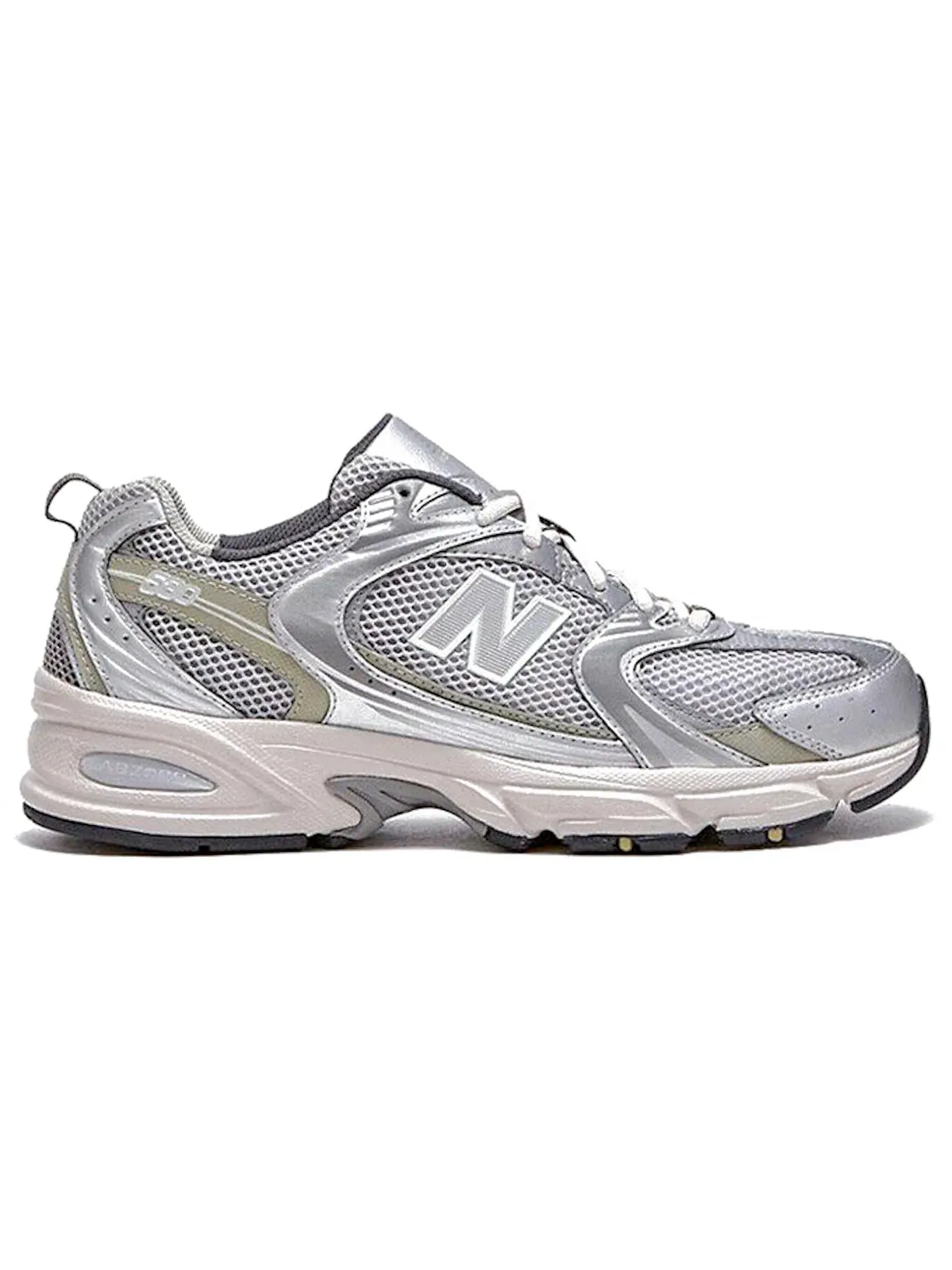 Мужские кроссовки с ретро-дизайном New Balance 530 — изображение 1 из 1, серебристый/белый/хаки